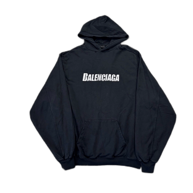 Balenciaga Distressed Black Hoodie
