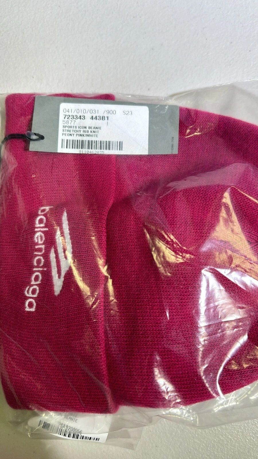 Balenciaga o1rshd1 Size:1 / Stretchy Knit Sports Beanie Peony Pink Size ONE SIZE - 2 Thumbnail