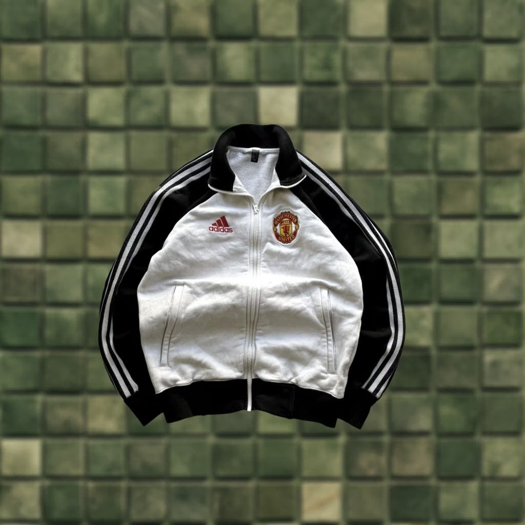 Adidas VINTAGE Adidas Manchester United Football soccer full zip sweatshirt XS White Mens Size US XS / EU 42 / 0 - 1 Thumbnail