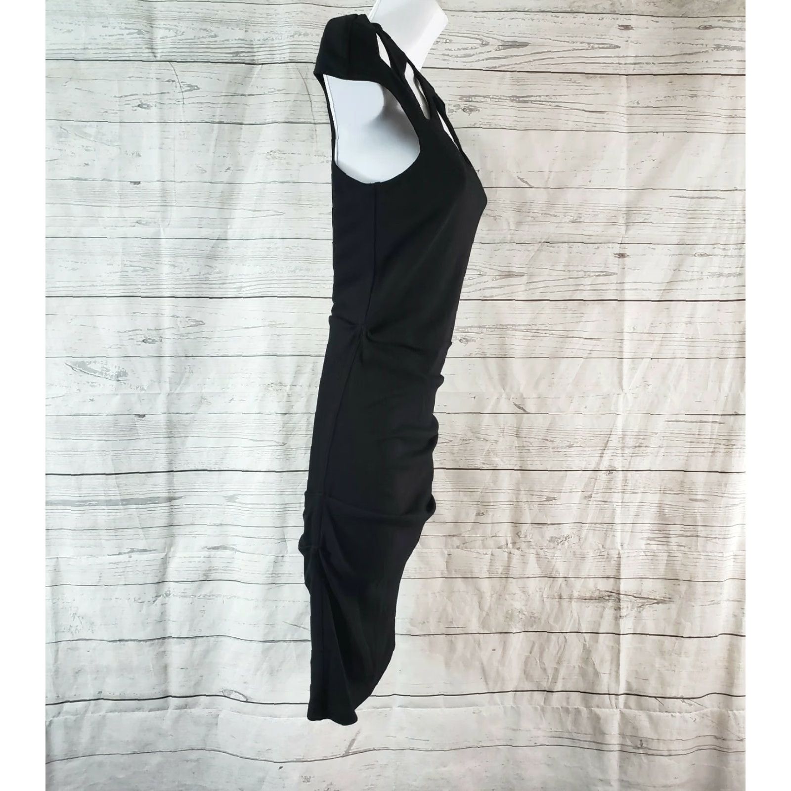 Vintage Talulah Womens Sheath Dress XS Solid Black Rayon Blend Cutouts Short Vintage: No (adjusted) Size XS / US 0-2 / IT 36-38 - 3 Thumbnail