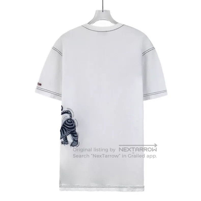 Dior Dior White tiger embroidered cotton round-neck short-sleev Size US XXS / EU 40 - 2 Thumbnail