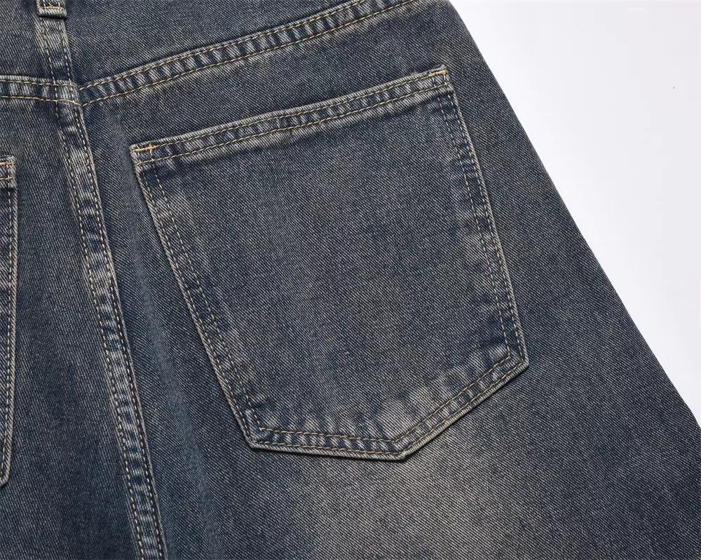 Japanese Brand × Jean Washed distressed patchwork faux two-piece straight jeans Size US 32 / EU 48 - 6 Thumbnail