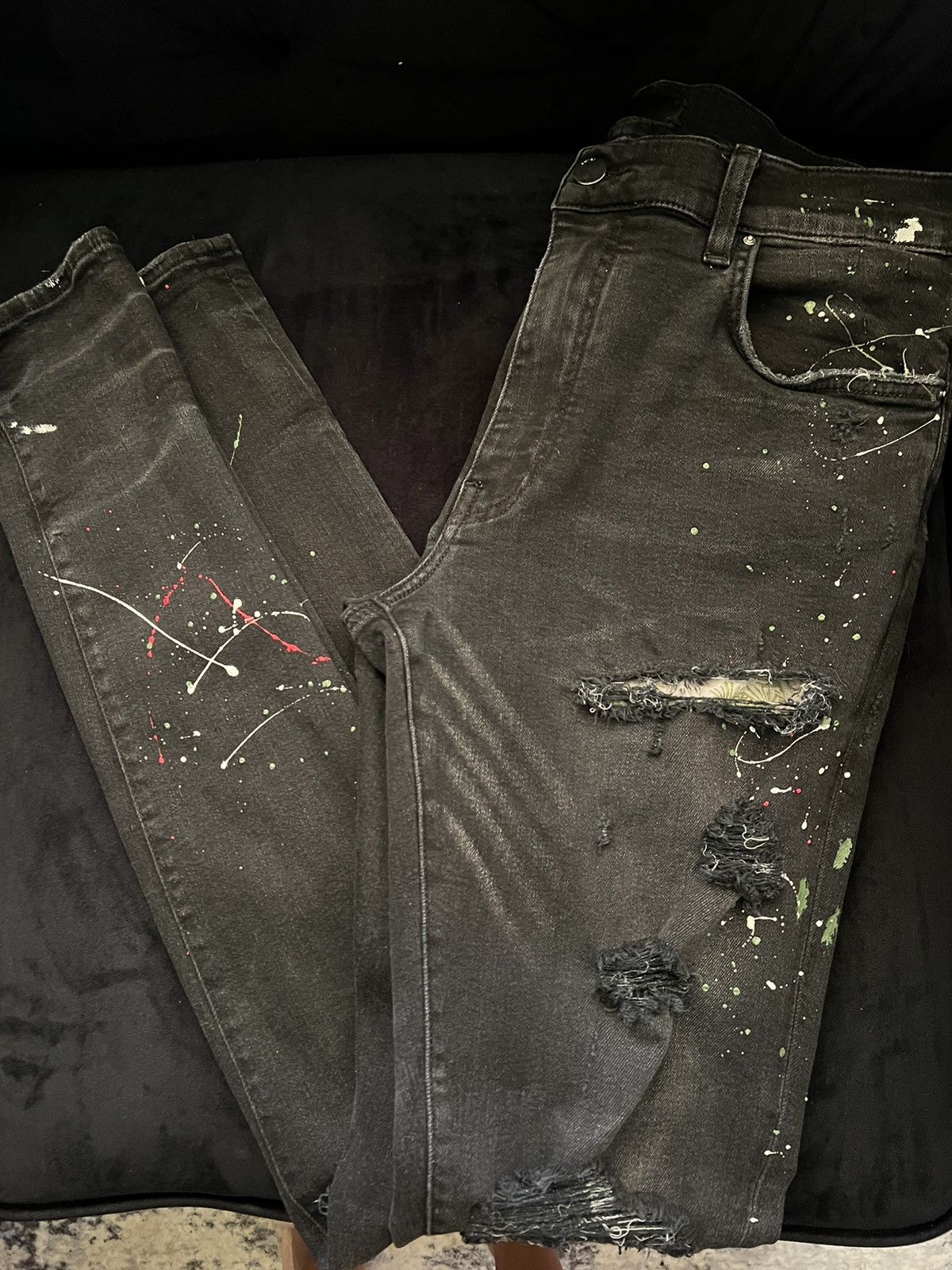 Amiri Amiri Bird Art Patch, Paint Splatter Denim Size US 34 / EU 50 - 11 Thumbnail