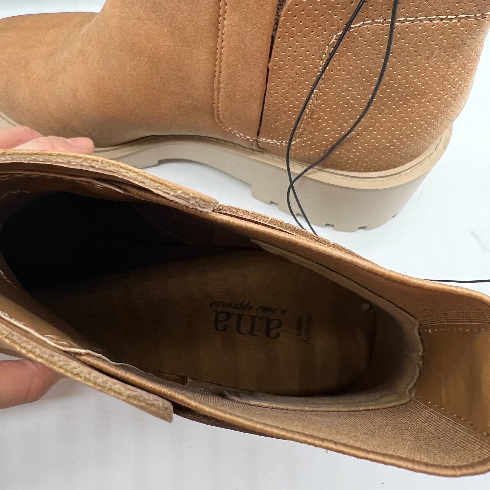 Other a.n.a Tan Women's Lug Sole Ankle Boots (w/memory foam) Size US 9 / IT 39 - 6 Thumbnail