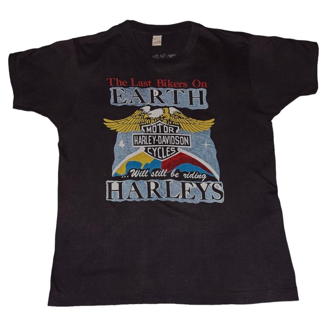 Harley Davidson 1970-80s Harley Davidson Brooklyn New York Last Bikers Tee Size US XL / EU 56 / 4 - 1 Thumbnail