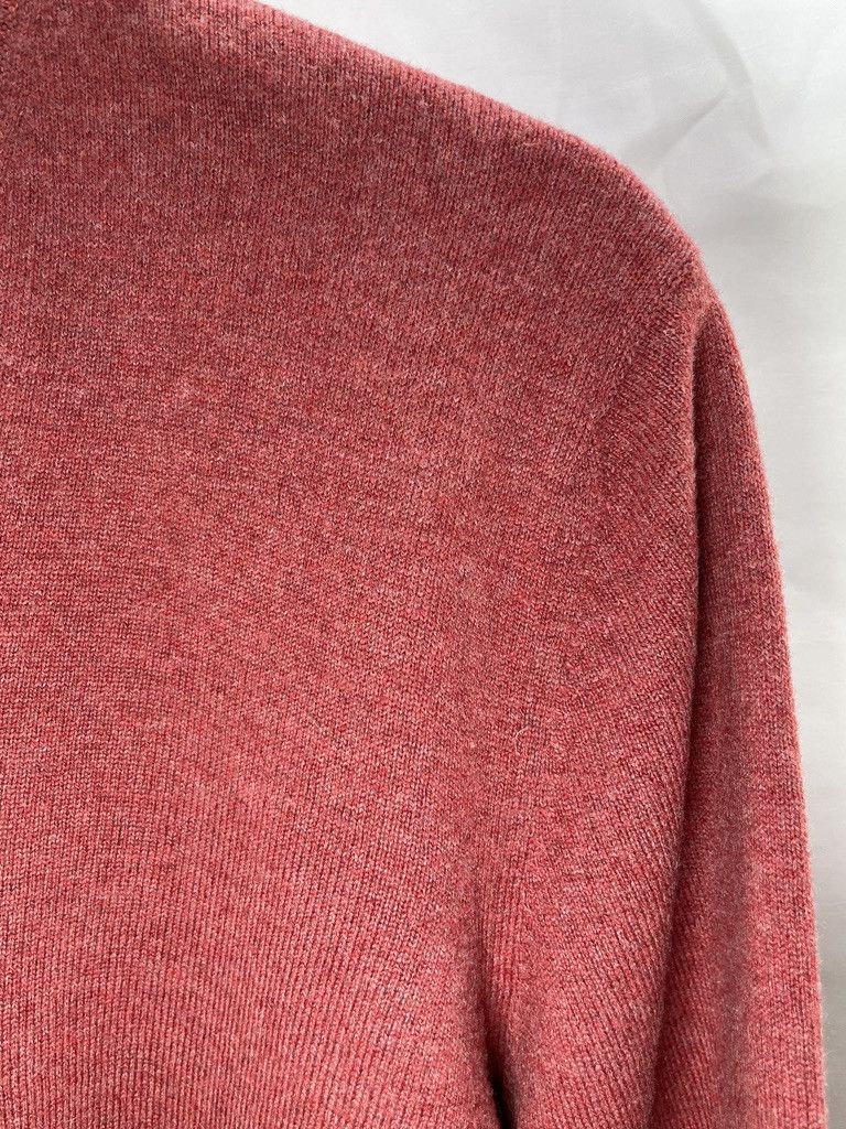 Brunello Cucinelli BRUNELLO CUCINELLI Red V Neck 100% Cashmere Sweater Size US M / EU 48-50 / 2 - 5 Thumbnail