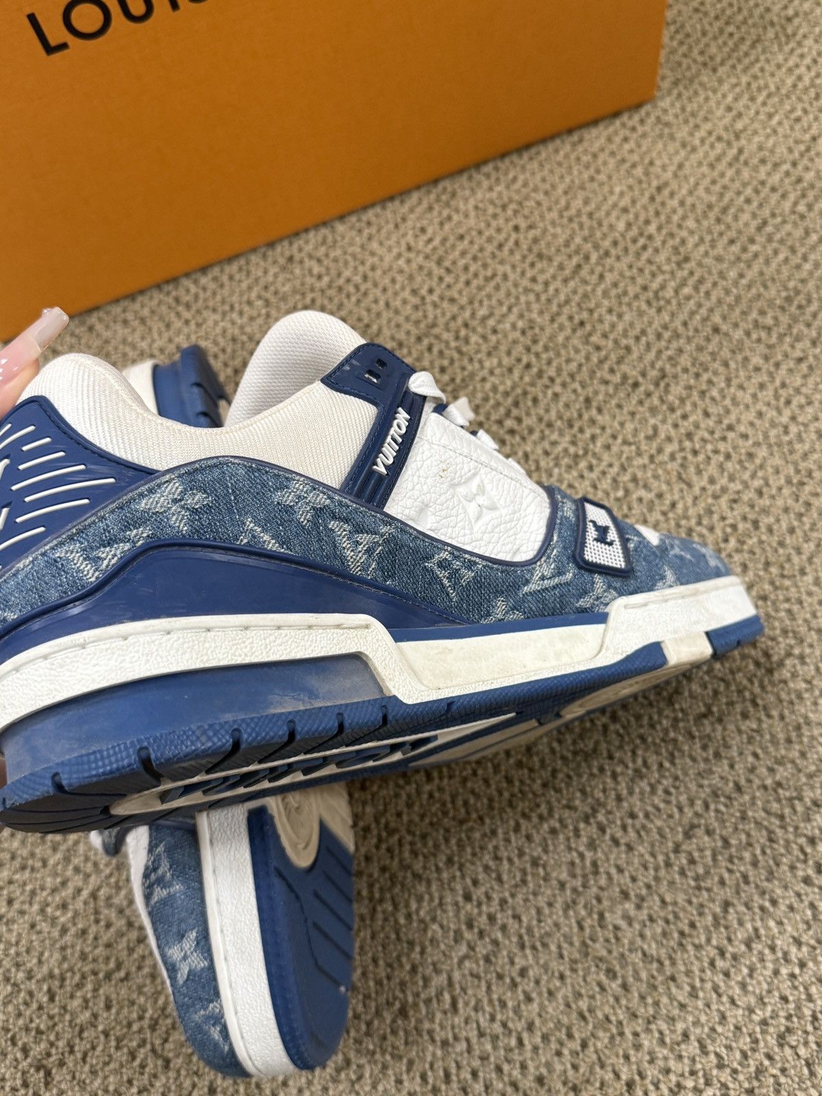 Louis Vuitton LOUIS VUITTON LV TRAINER MONOGRAM DENIM WHITE BLUE Size US 9 / EU 42 - 13 Thumbnail