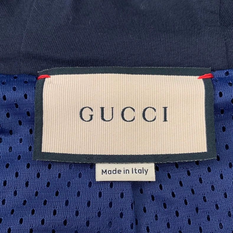 Gucci Gucci Dark blue logo embroidered wool hooded drawstring zip Size US XS / EU 42 / 0 - 5 Thumbnail