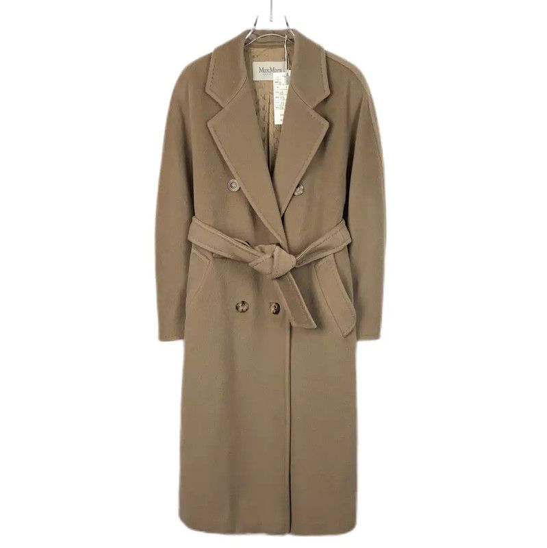 Max Mara MaxMara Brown Wool Double-Breasted Coat 0089 Size XS / US 0-2 / IT 36-38 - 1 Thumbnail