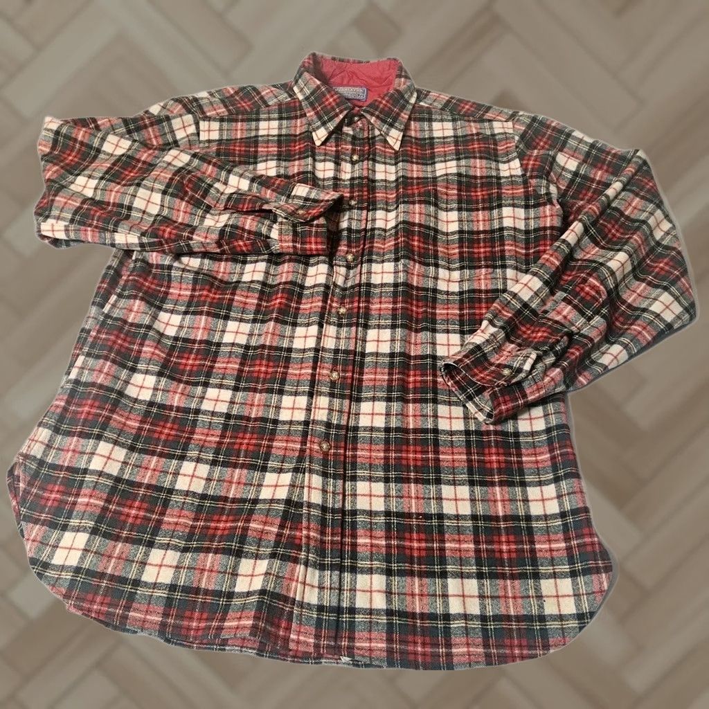 Pendleton 60s Pendleton Tartan Shirt Wool Flannel Camp Large USA VTG Button Size US L / EU 52-54 / 3 - 1 Thumbnail