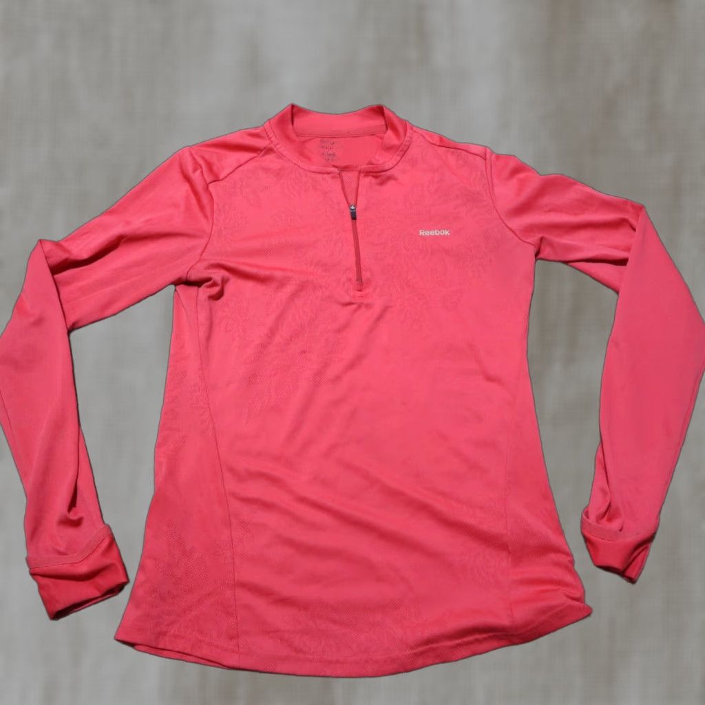 Reebok Reebok Jacket Long Sleeve 1/4 Zip Up Red Women's Size S Small Size S / US 4 / IT 40 - 1 Thumbnail