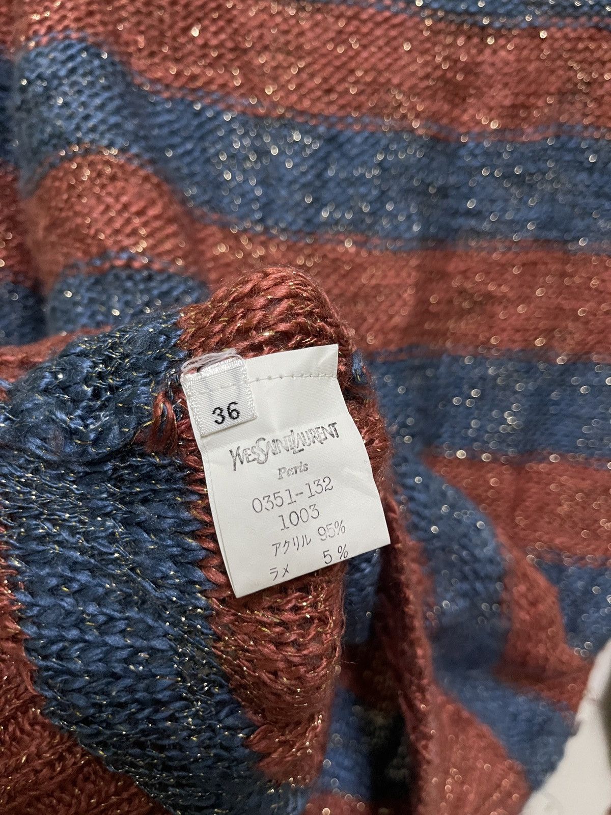 Vintage × Yves Saint Laurent Yves Saint Laurent Tricots Striped Jumper Size US S / EU 44-46 / 1 - 14 Thumbnail