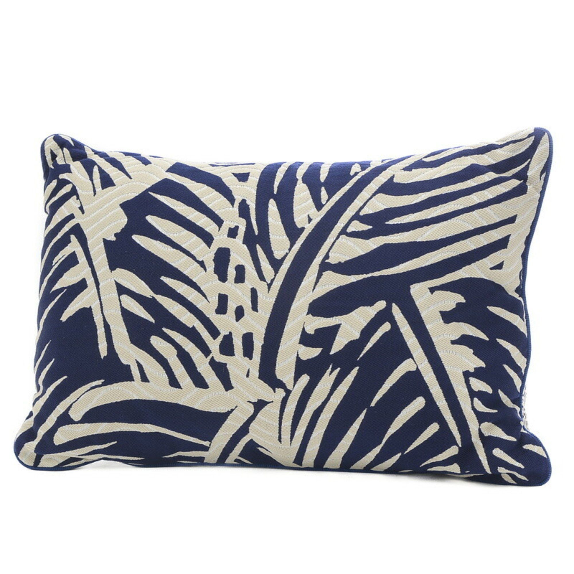 image of Hermes Fouillage Vague Cushion Polypropylene Navy/beige, Women's