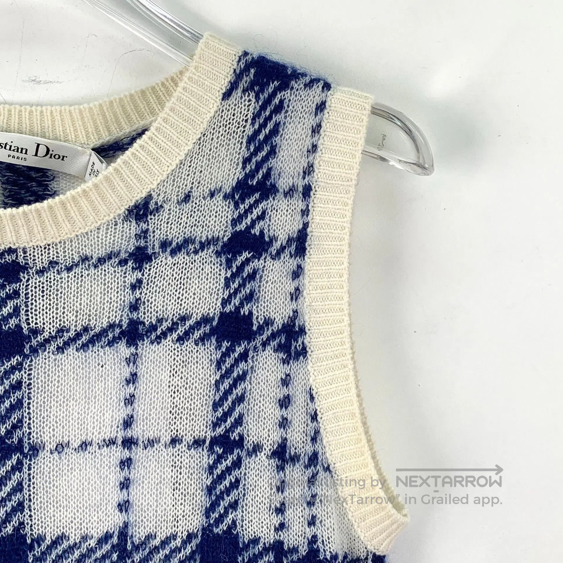 Dior Dior Blue Plaid Wool Sleeveless Knit Vest. Size XXS / US 00 / IT 34 - 3 Thumbnail