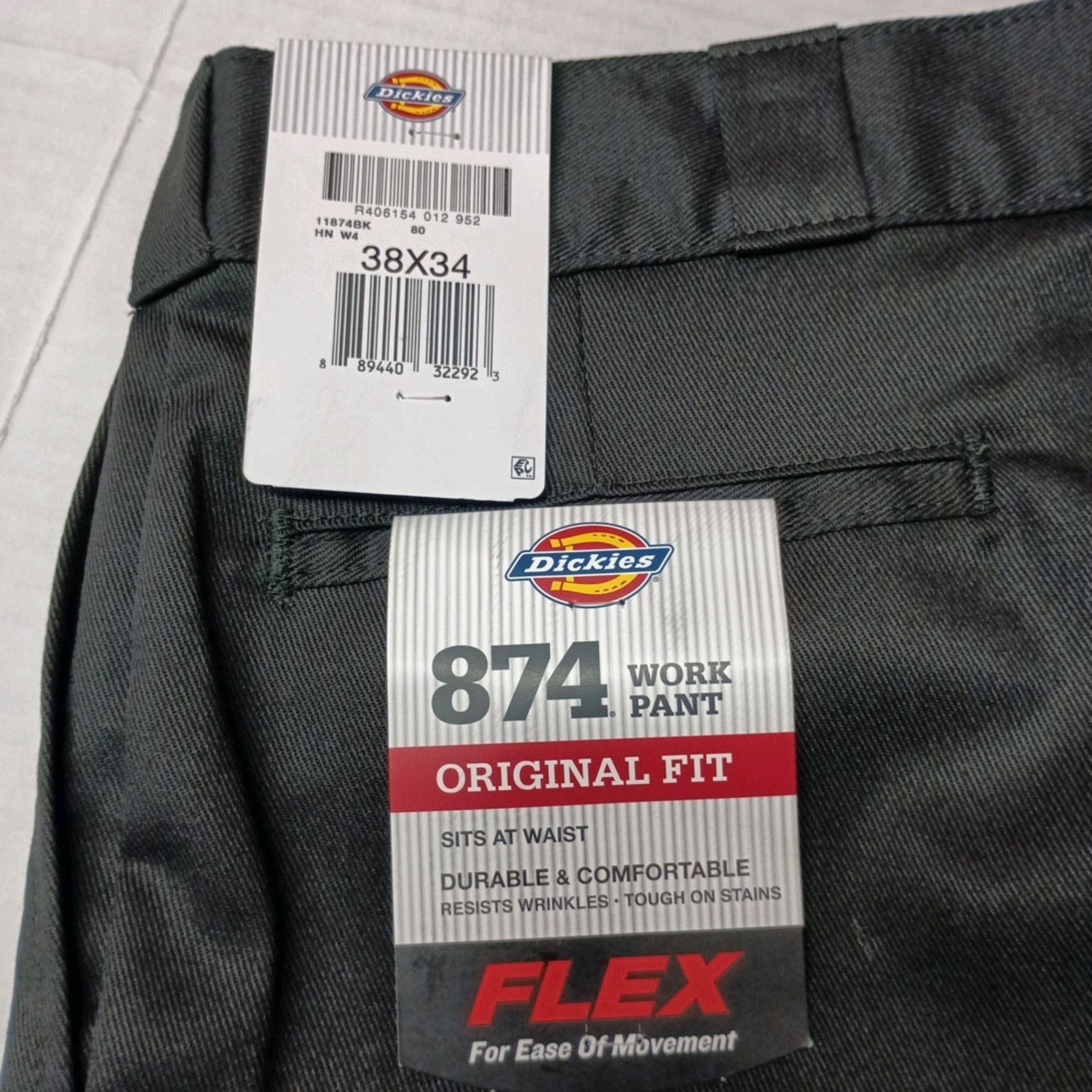 Dickies Dickies 874 Mens Original Fit Classic Work Pants 38x34 Black Size US 38 / EU 54 - 2 Thumbnail