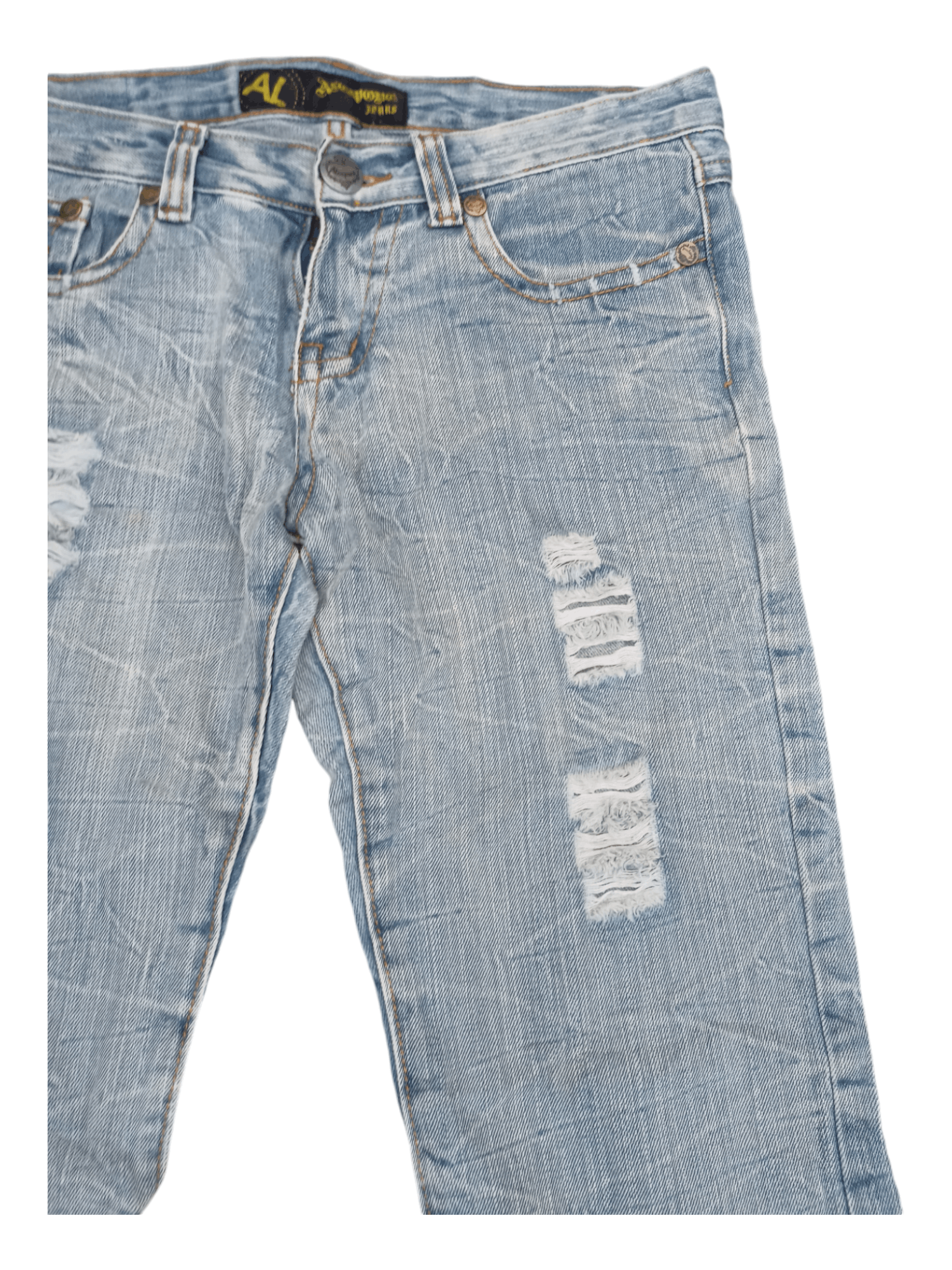 Japanese Brand Alcapone Japan Whiskered Distressed Flared Jeans Size US 30 / EU 46 - 6 Thumbnail