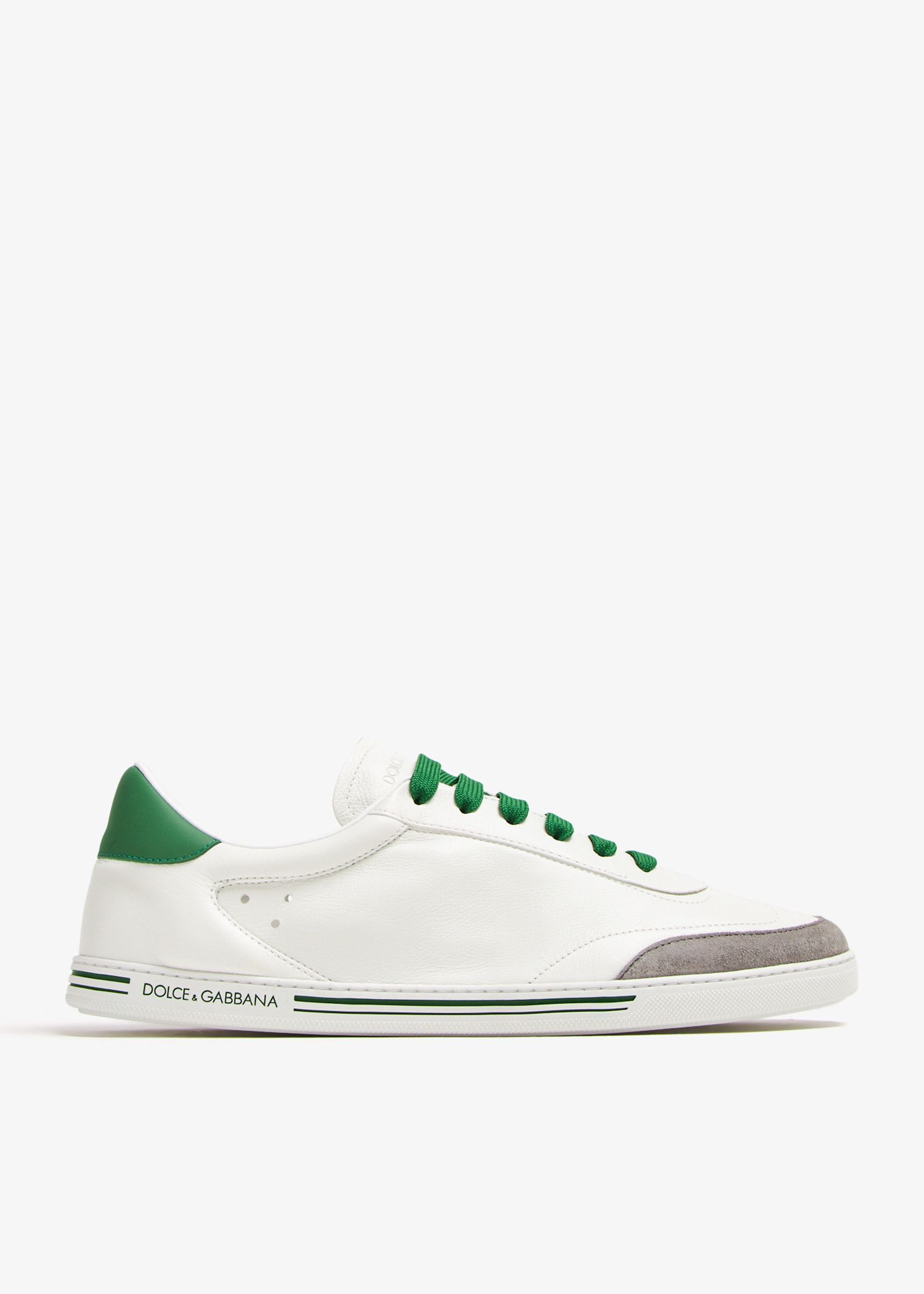 Dolce & Gabbana o1s22i1n0924 Leather Low-Top Sneakers in White Green Size US 7 / EU 40 - 1 Thumbnail