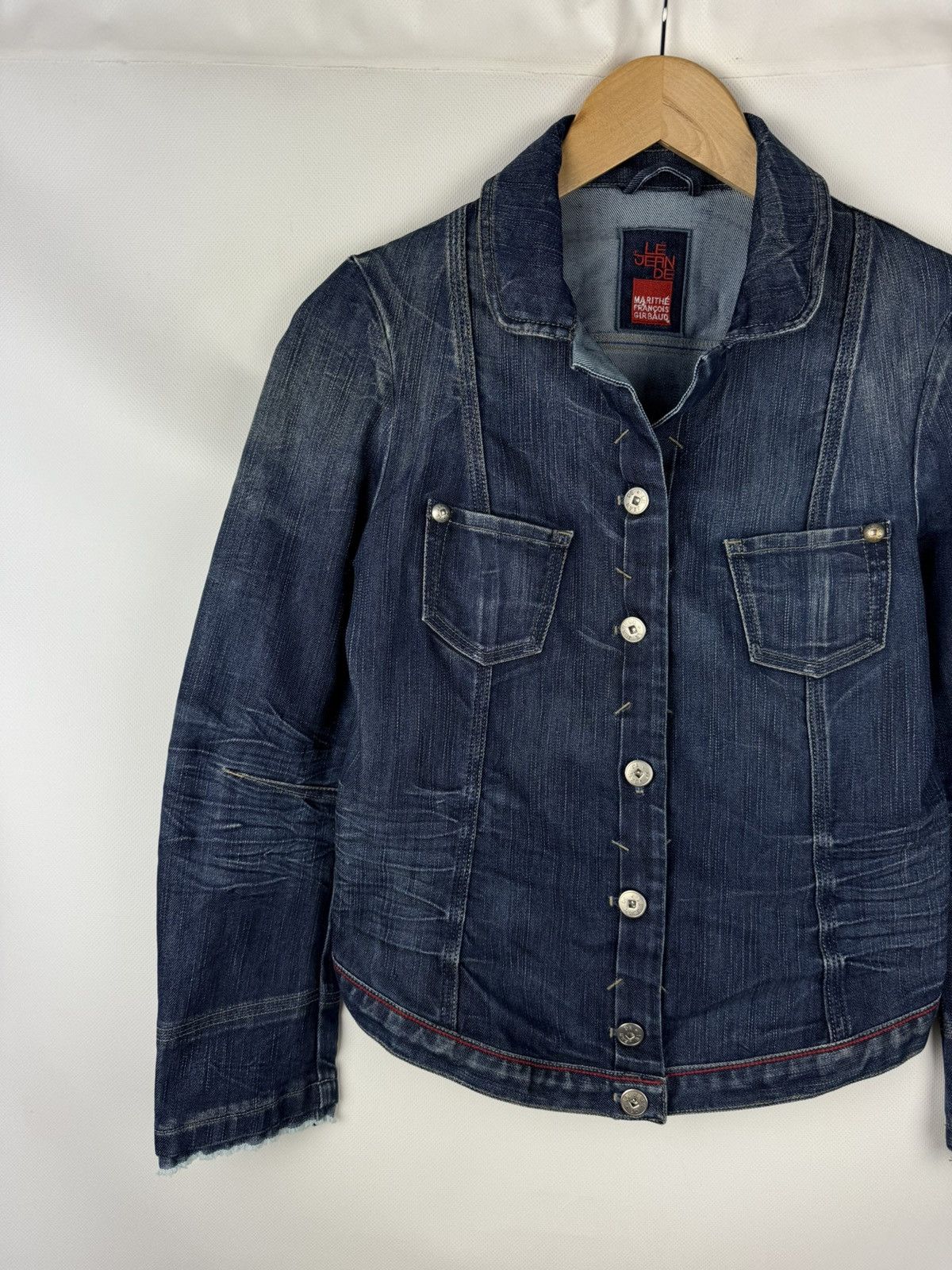 Marithe + Francois Girbaud × Vintage Marithe Francois Girbaud Vintage Avant-garde Denim Jacket Size S / US 4 / IT 40 - 2 Thumbnail