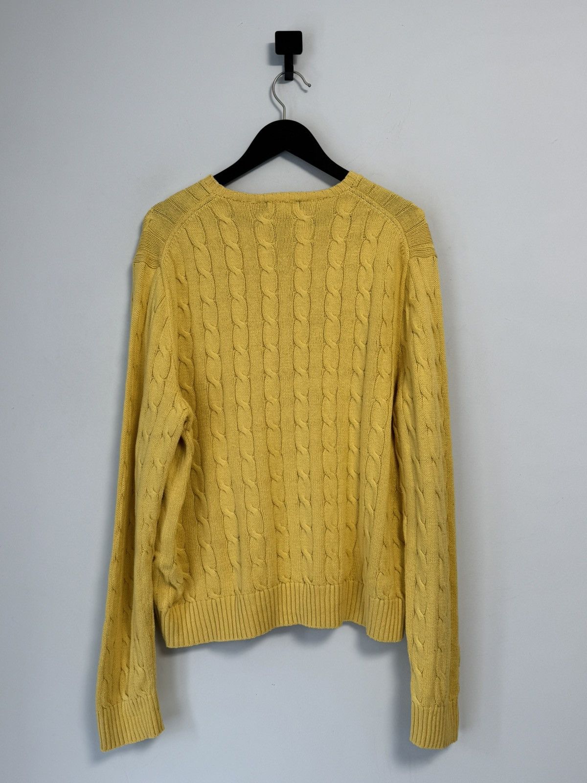 Polo Ralph Lauren Polo Ralph Lauren Men's Lambswool Sweater Yellow Cable Knit Size US XL / EU 56 / 4 - 14 Thumbnail