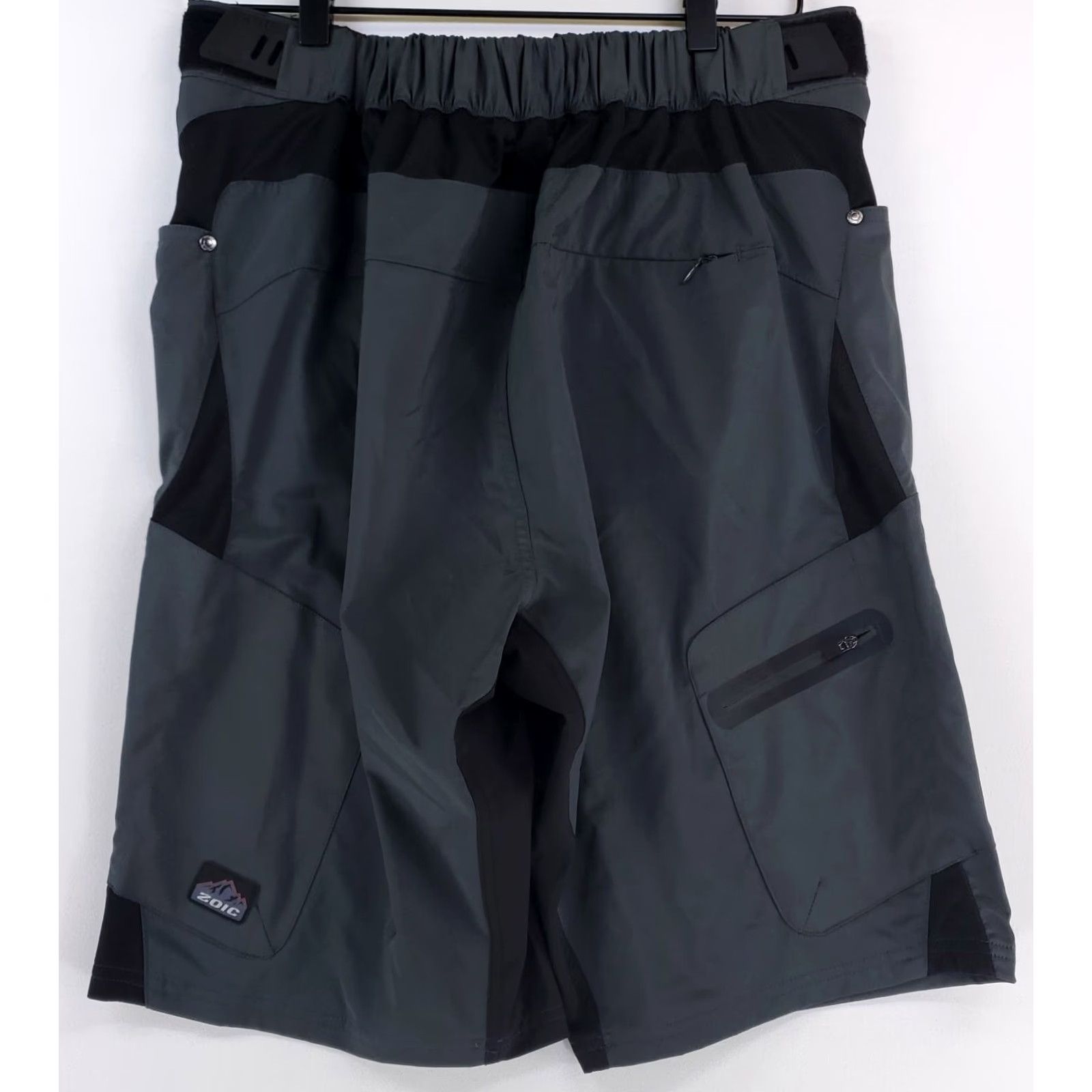 Vintage ZOIC Ether Shorts Gray Cargo Elastic Adjustable Waist Mens L Size US 33 - 2 Thumbnail