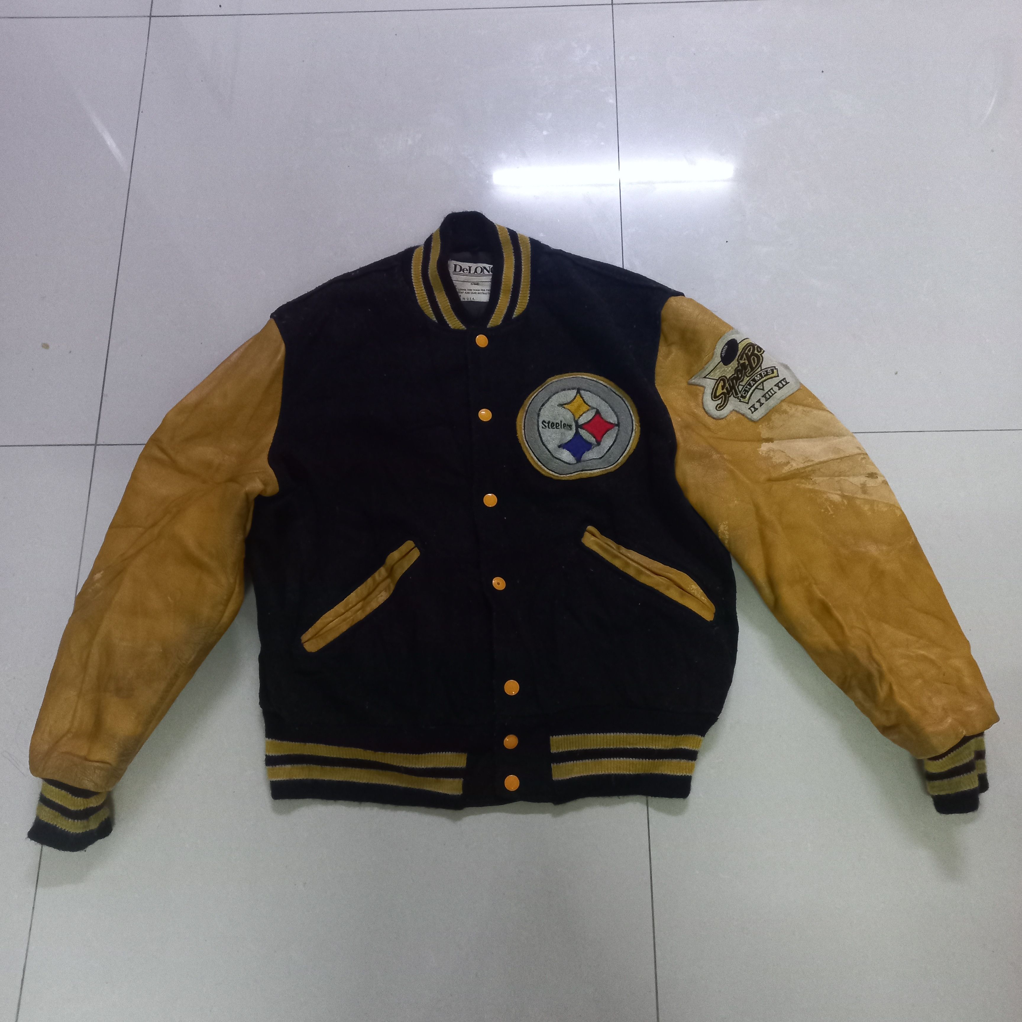 NFL × Vintage Vintage steelers nfl varsity jacket Size US M / EU 48-50 / 2 - 1 Thumbnail
