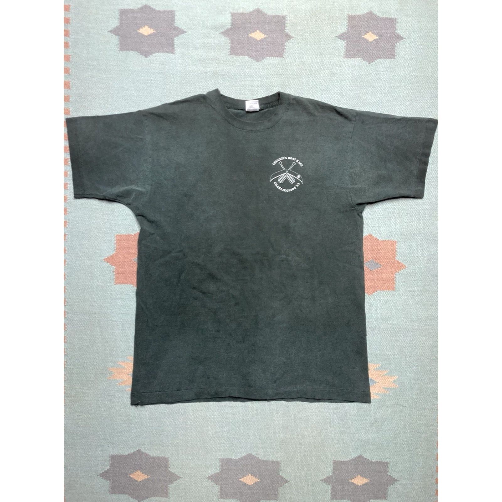 Fruit Of The Loom VINTAGE 90s Chuckie’s Boat Base Charlie Guide Funny Black BSA XL T-Shirt Mens Size US XL / EU 56 / 4 - 3 Thumbnail