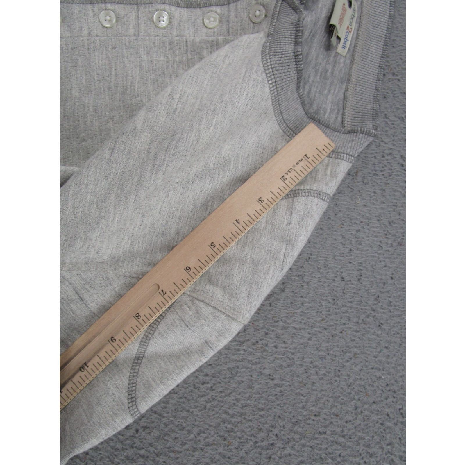 Carbon2Cobalt VINTAGE Carbon 2 Cobalt Sweater Mens XL Gray Henley 1/4 Zip Long Sleeve Elbow Patches Size US XL / EU 56 / 4 - 7 Thumbnail