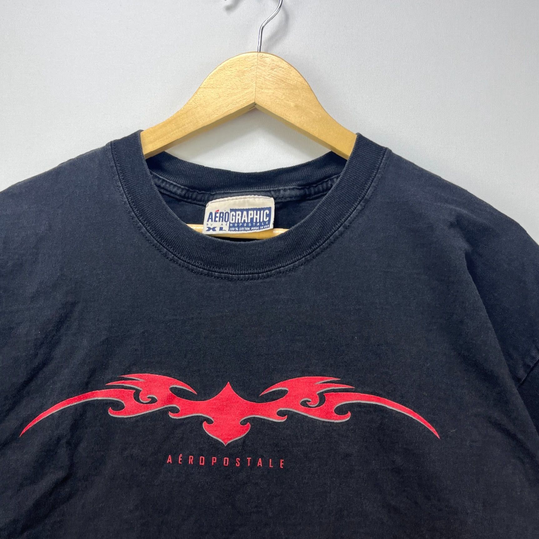 Aeropostale VINTAGE Aeropostale Shirt Mens XL Black Short Sleeve Tribal Skater Y2K Faded Size US XL / EU 56 / 4 - 3 Thumbnail