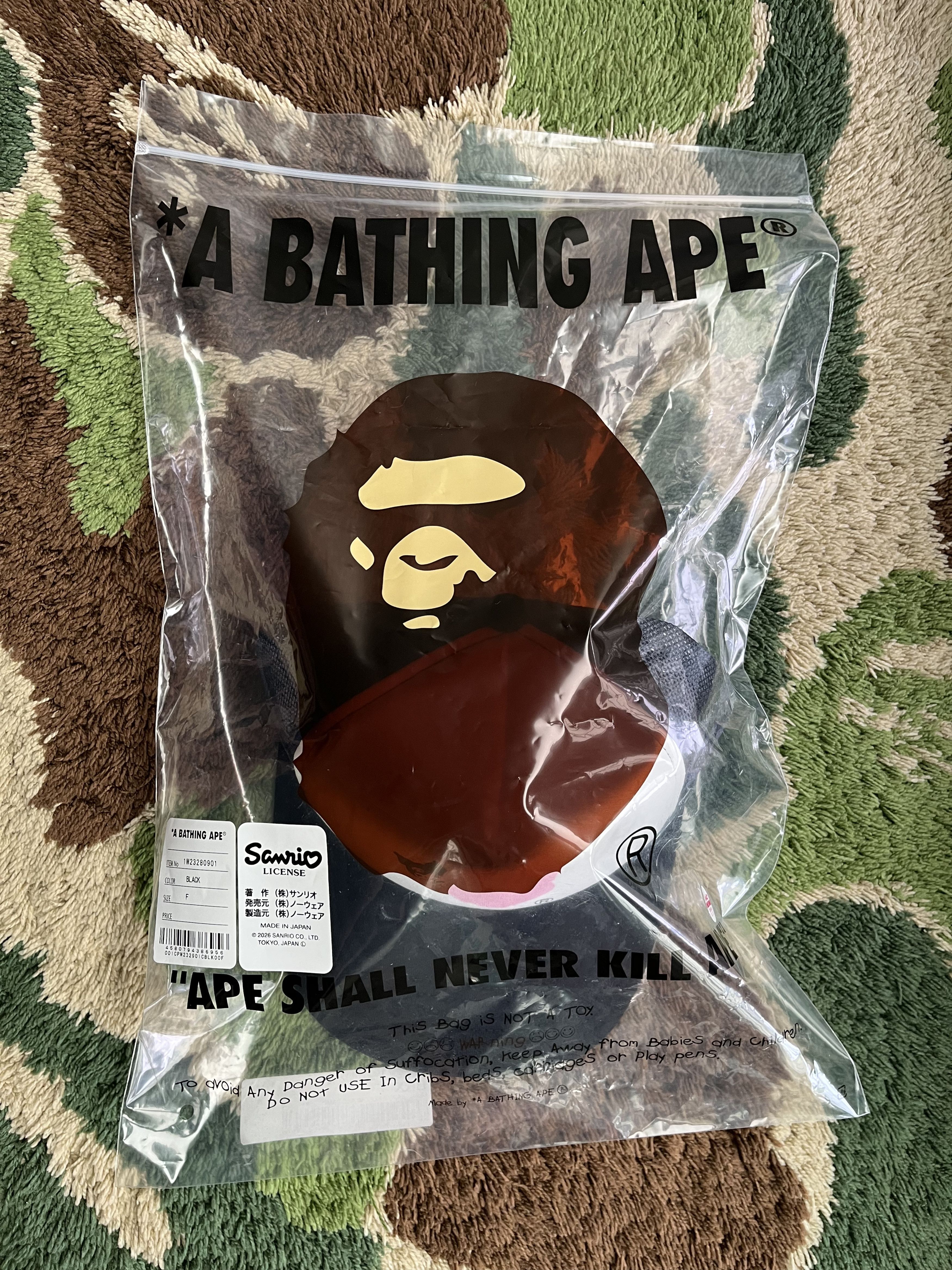 Bape BAPE SANRIO KUROMI APE HEAD ABC CAMO MESH CAP Size ONE SIZE - 1 Thumbnail