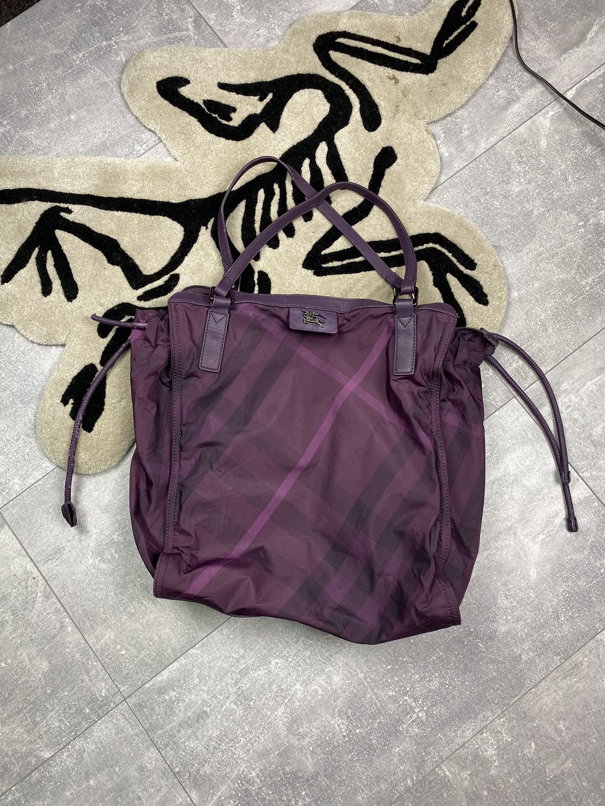Burberry Burberry Nova Check Purple Nylon Tote Bag Size ONE SIZE - 1 Thumbnail