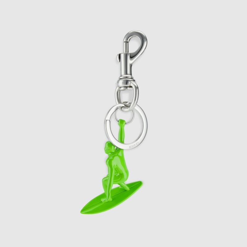 Gucci oc11z1225 Size: OS / Engraved Surfer Keychain Charm Green Size ONE SIZE - 4 Thumbnail