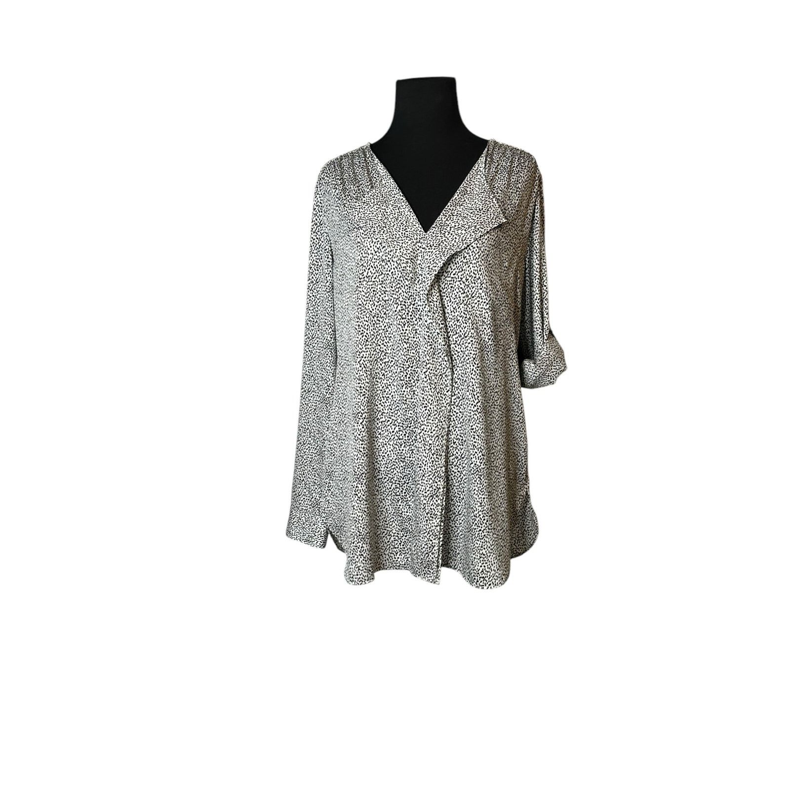 Ann Taylor Ann Taylor white black polka dots long sleeves blouse size 4 Size S / US 4 / IT 40 - 14 Thumbnail