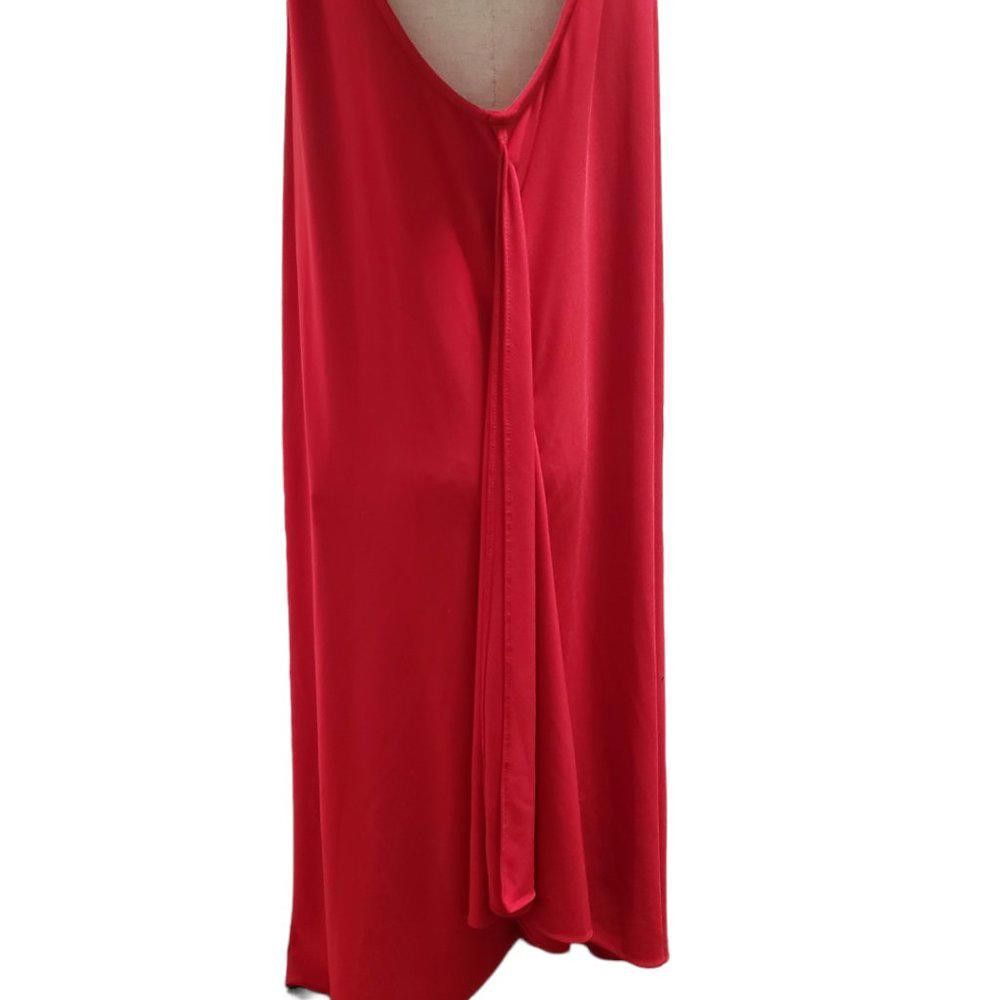 Designer CT481a Red Ladies Red Midi Sleeveless Dress L Size L / US 10 / IT 46 - 5 Thumbnail