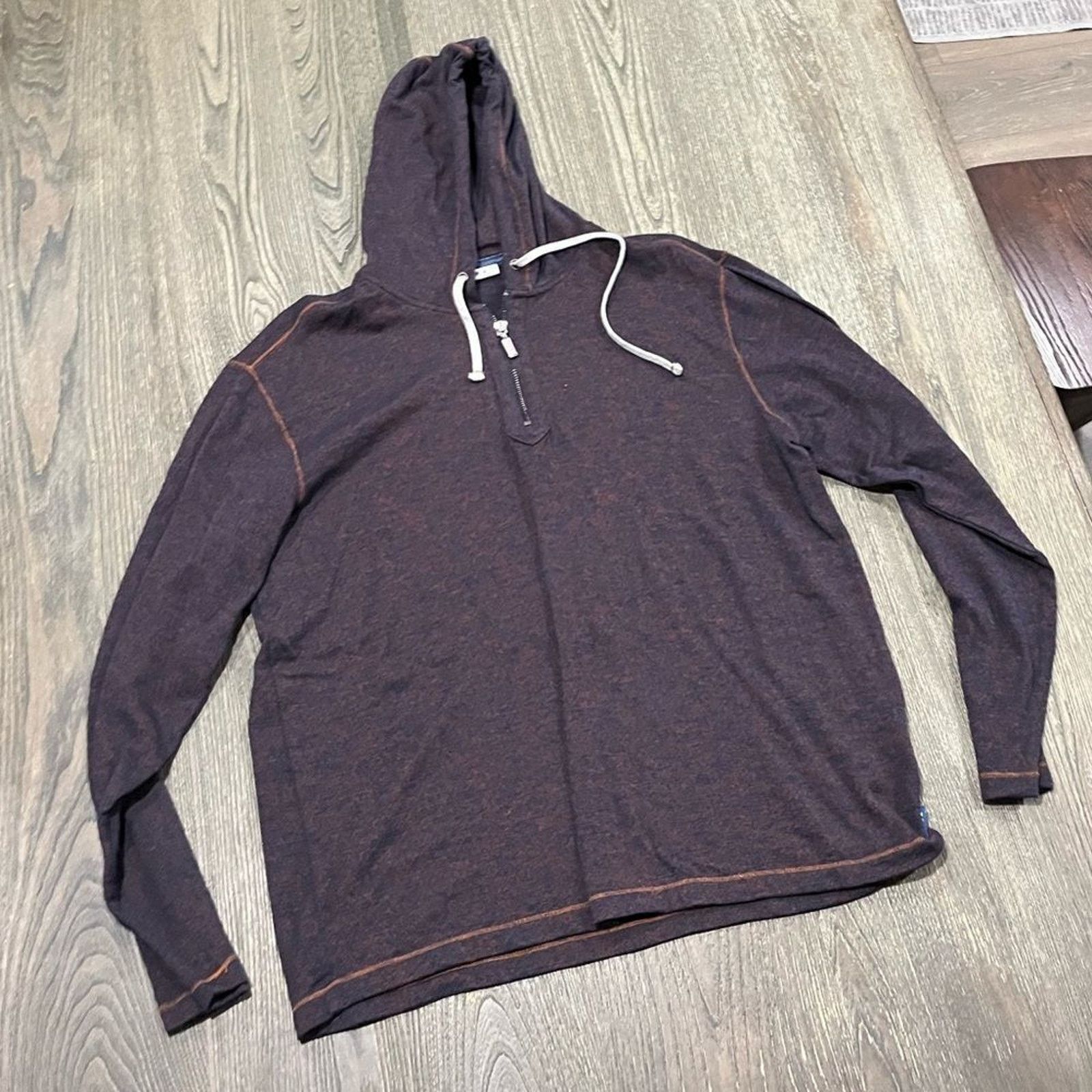 Vintage ROWM Hoodie Sweatshirt Long Sleeves 1/4 Zip Pullover L Size US L / EU 52-54 / 3 - 1 Thumbnail