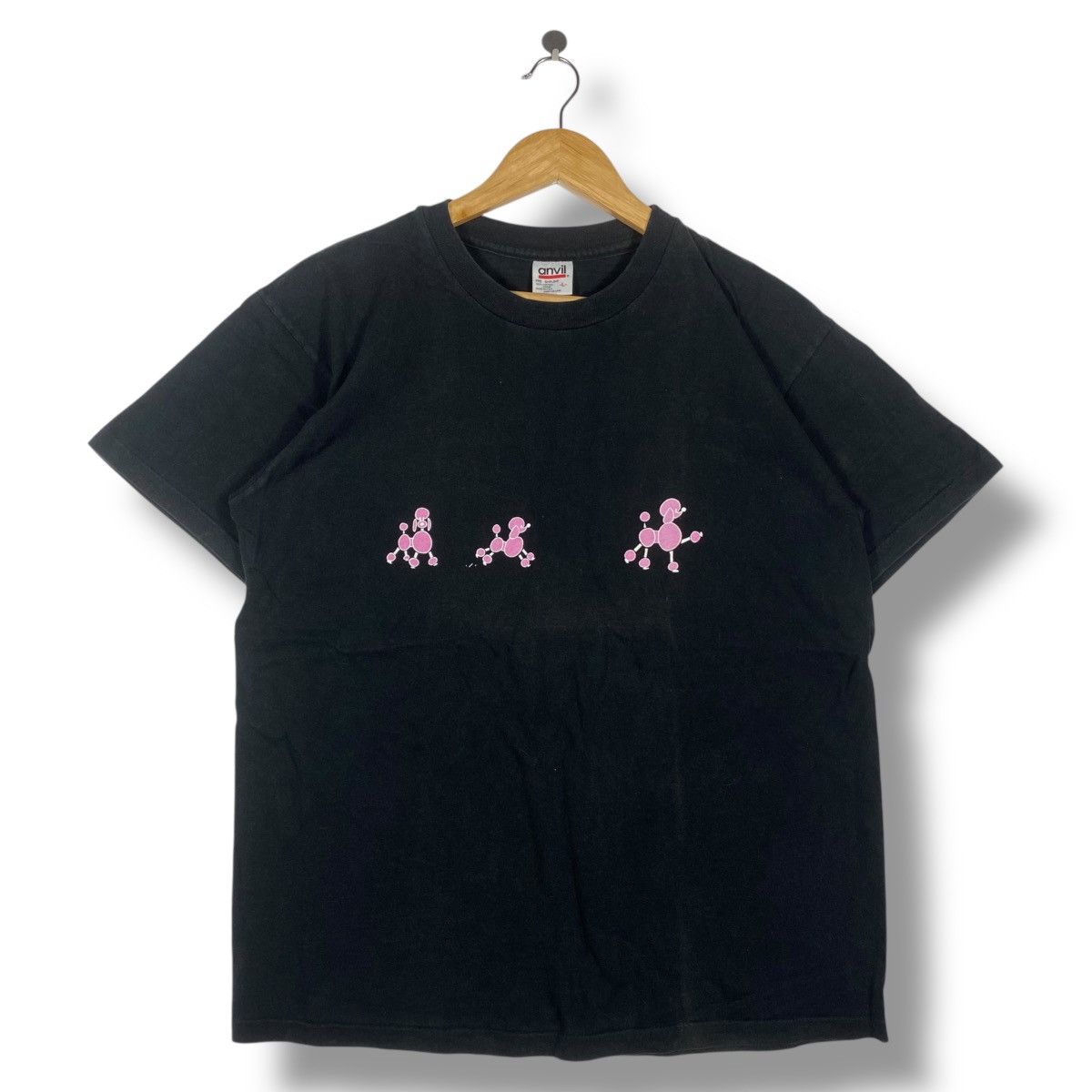 Vintage Vintage 90's PINK POODLE Graphic Tee Shirt Large Size Size US L / EU 52-54 / 3 - 1 Thumbnail