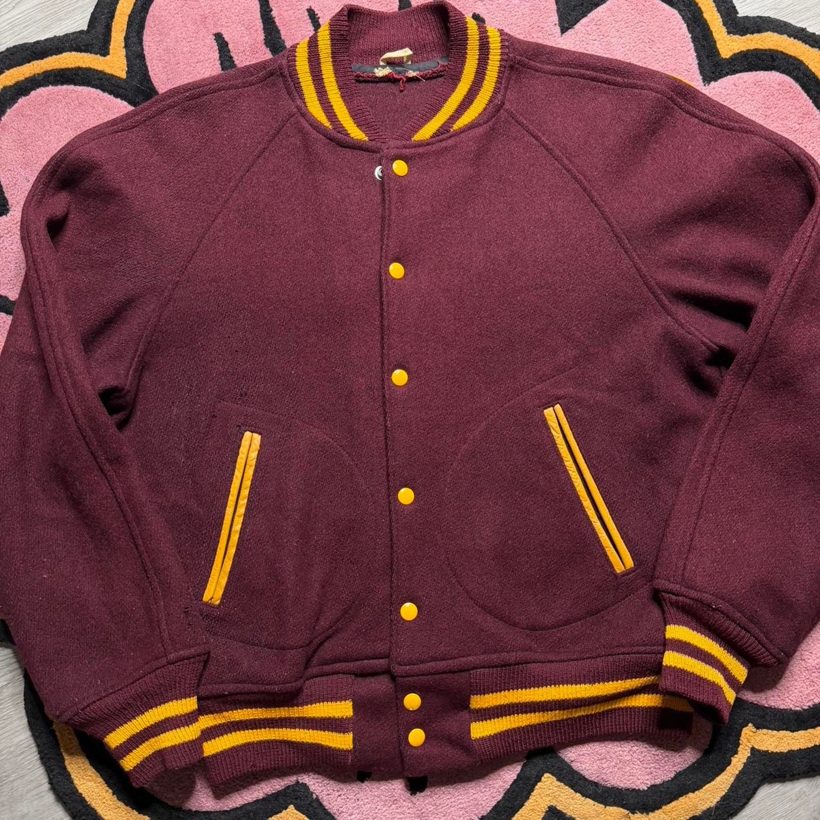 Vintage Vintage 60s Arlington High School Wool Varsity Bomber Jacket Size US M / EU 48-50 / 2 - 2 Thumbnail