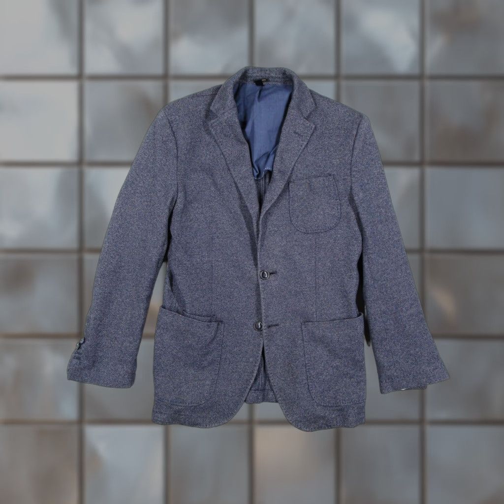 Massimo Dutti Massimo Dutti Mens Blazer Sport Coat Jacket Casual Blue Cotton Patch Pocket Single-Breasted Notch Lapel 40 Regular Mens Size 40R - 1 Thumbnail