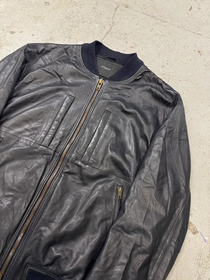 Designer × Givenchy × Vintage SS2013 Givenchy Navy Lamb Leather Bomber Jacket Size US L / EU 52-54 / 3 - 2 Thumbnail