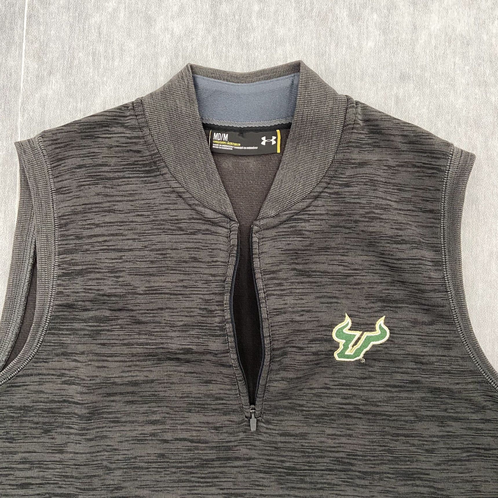 Under Armour Under Armour USF Bulls Vest Adult Medium Gray 1/4 Zip Fleece Storm Loose Fit Mens M Vest Size US M / EU 48-50 / 2 - 3 Thumbnail