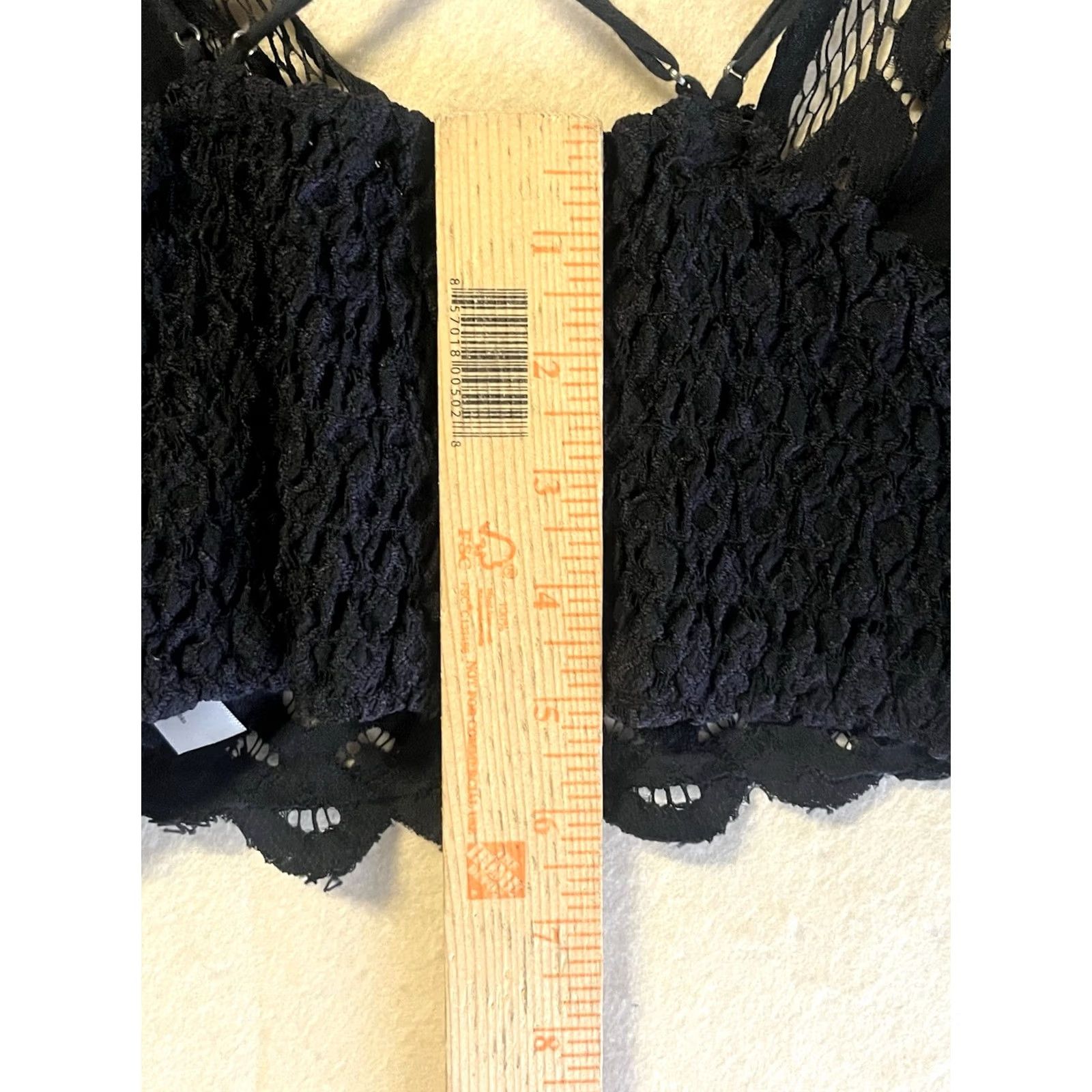 Free People Free People Bra Lace Floral Wireless Bralette Black Size L Women T-Shirt 90s Festival Grunge 80s Coachella Size ONE SIZE - 4 Thumbnail