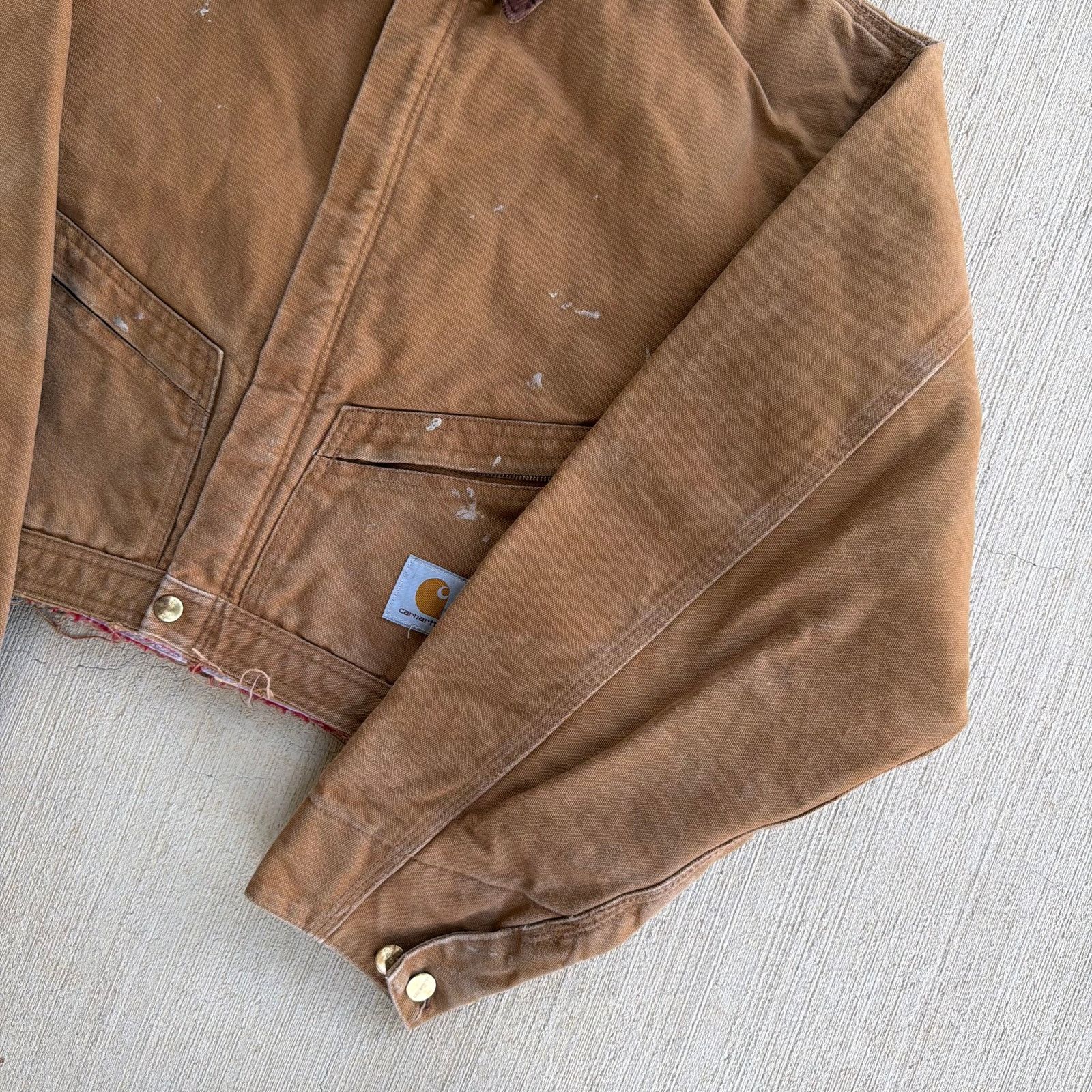 Carhartt × Vintage Carhartt brown cropped Detroit style work wear jacket Size US L / EU 52-54 / 3 - 4 Thumbnail