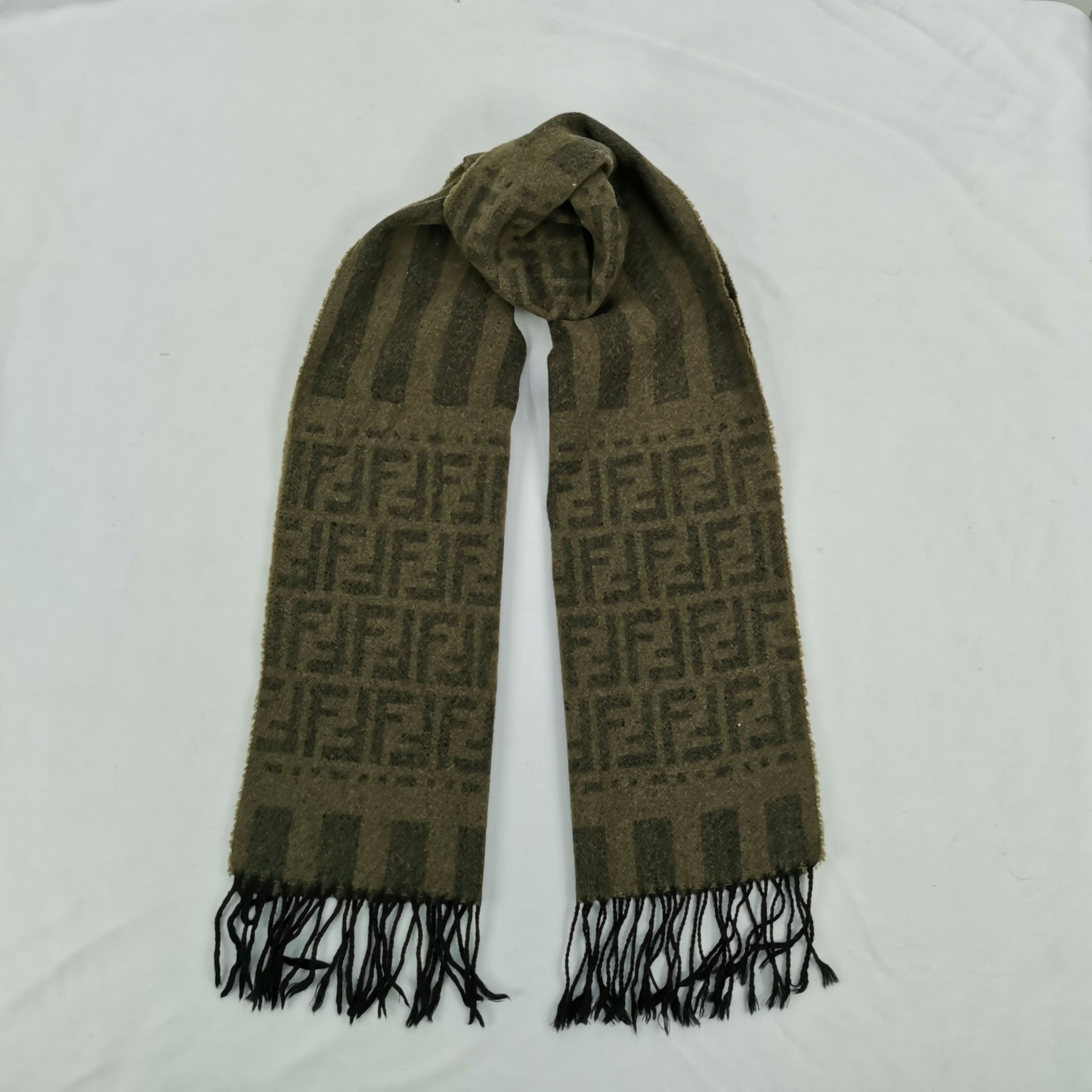 Fendi Vintage FENDI Scarf Fendi Zucca FF Monogram Wool Scarves. Size ONE SIZE - 1 Thumbnail