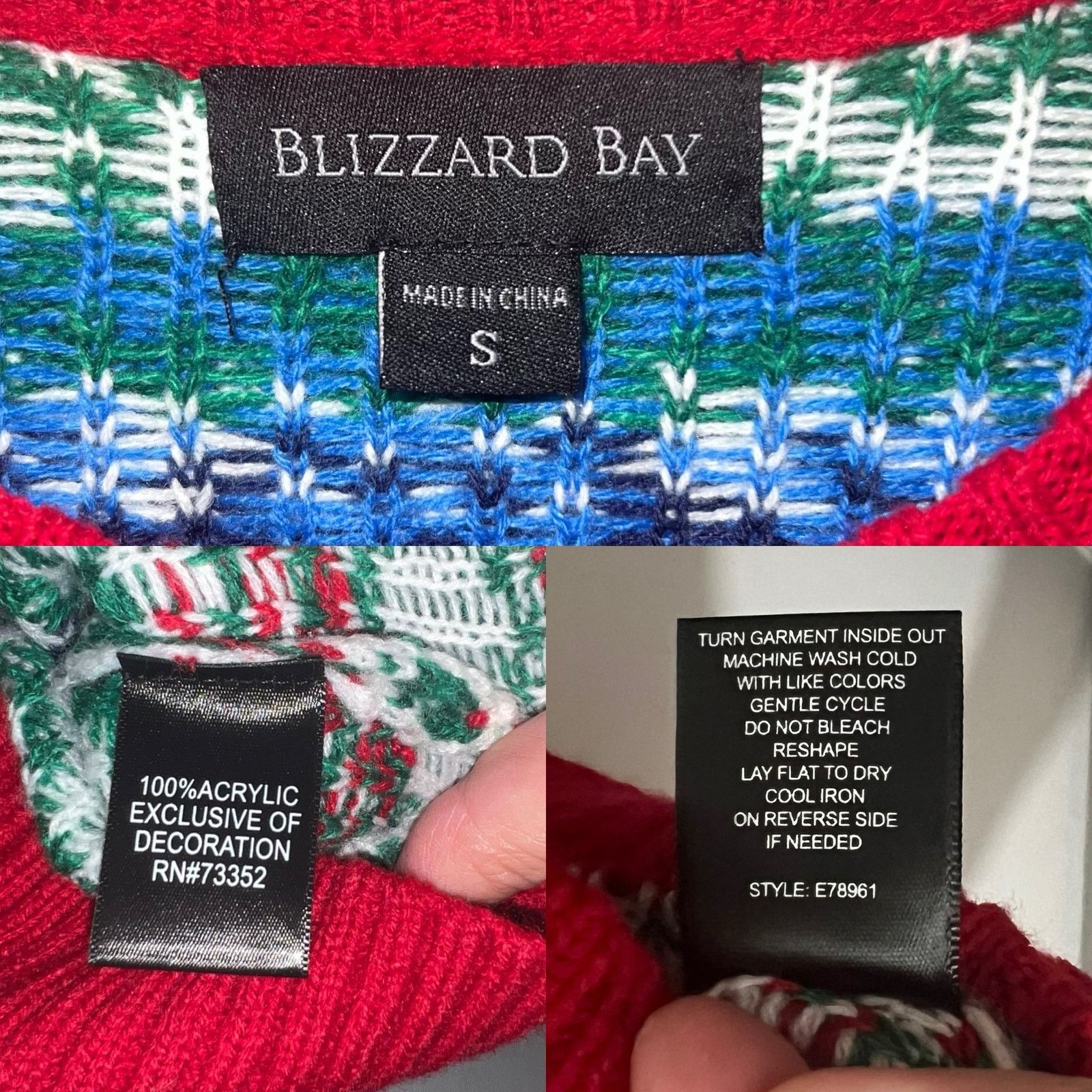Other Unisex Blizzard Bay Ugly Christmas Sweater With Reindeers SM Size US S / EU 44-46 / 1 - 8 Thumbnail