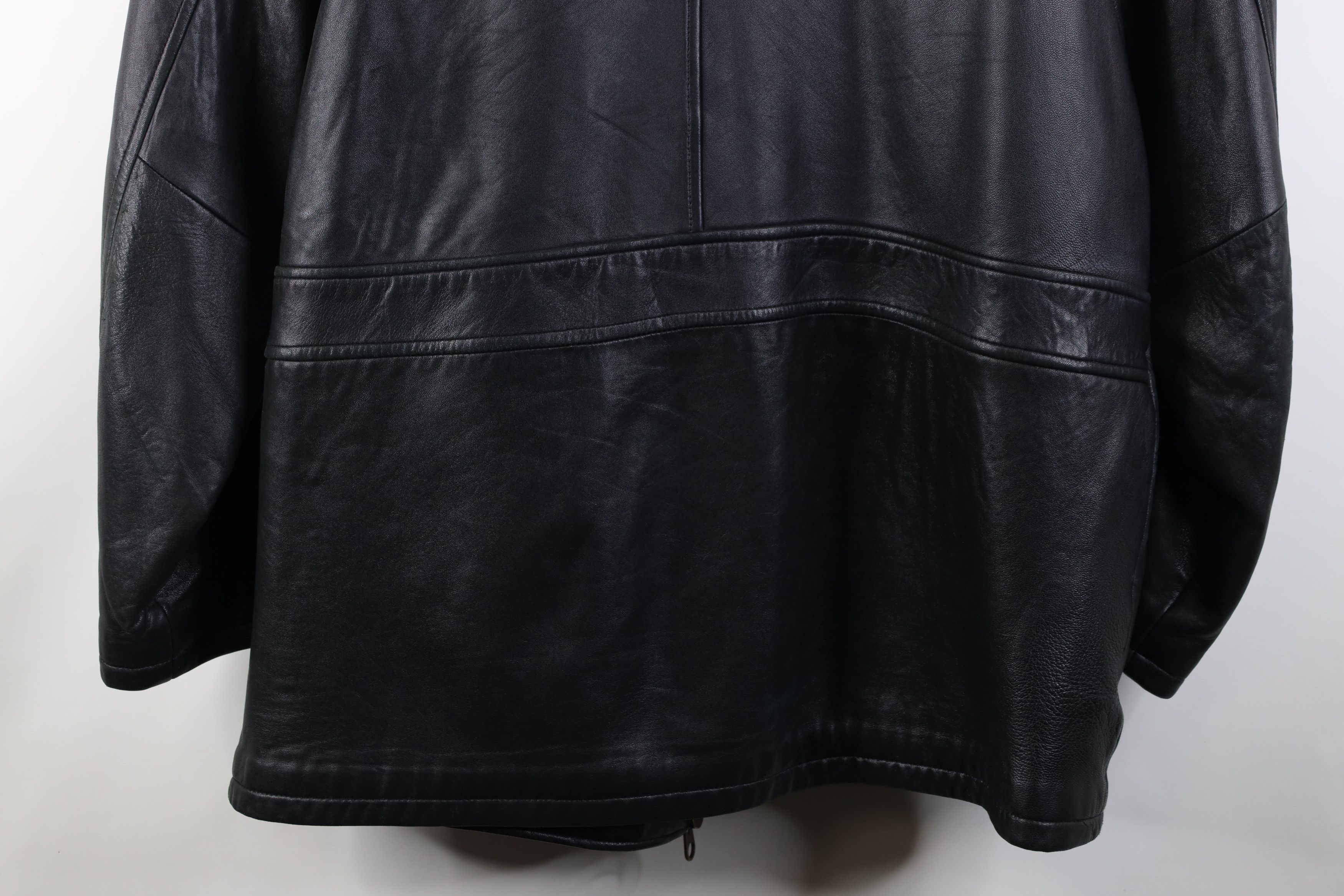 Vintage Vintage 90s Streetwear Soft Leather Full Zip Jacket Black Size US XL / EU 56 / 4 - 16 Thumbnail