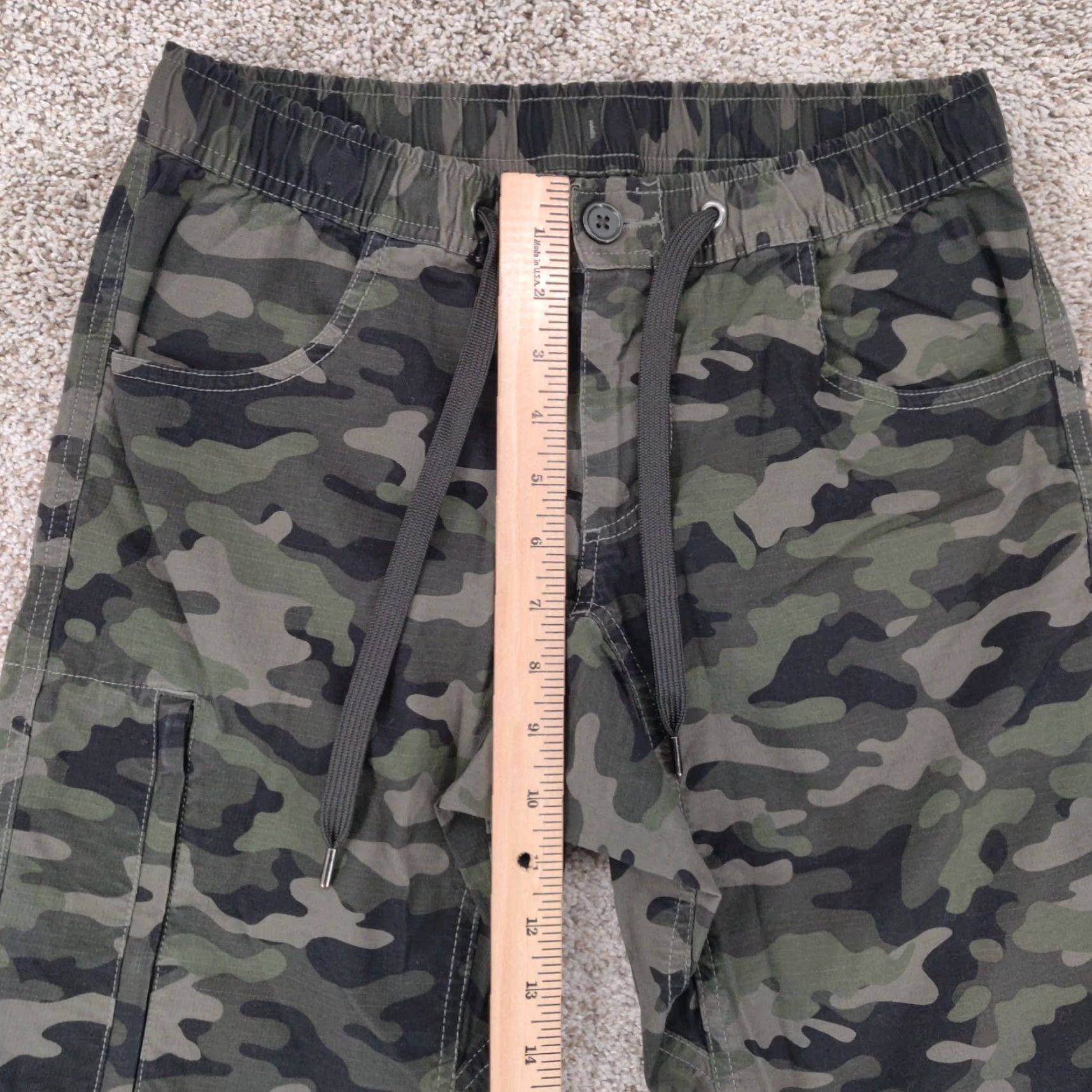 Vintage BYLT Men’s Jogger Pants Small Green Camo Athletic Stretch Casual Tapered Inseam 30 Ripstop Size US 29 - 2 Thumbnail