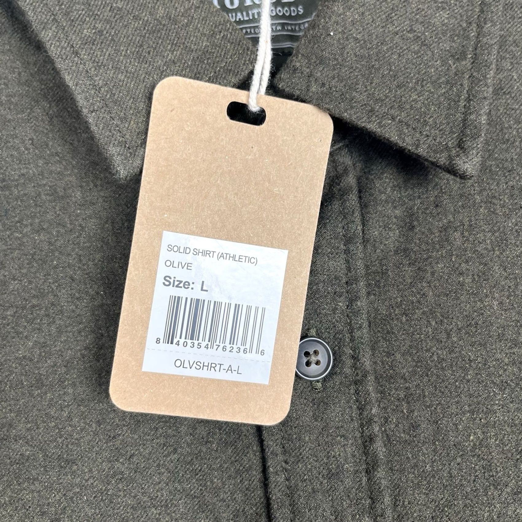 Olive Thursday Boot Co. Quality Goods Men Large Olive Green Button Everyday Shirt Size US L / EU 52-54 / 3 - 3 Thumbnail