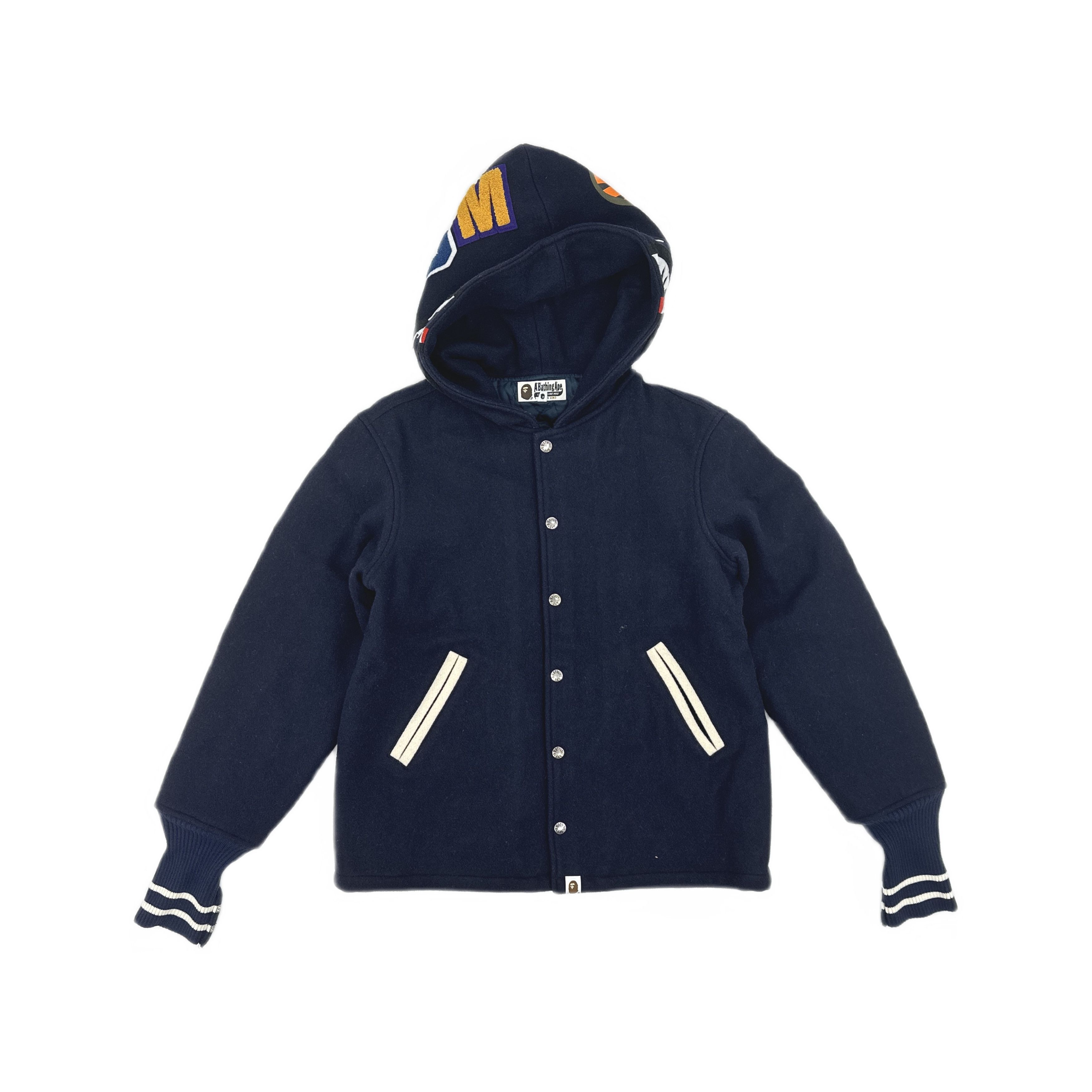 Bape A Bathing Ape Shark Tiger Wool Hooded Jacket Size L Size US L / EU 52-54 / 3 - 1 Thumbnail