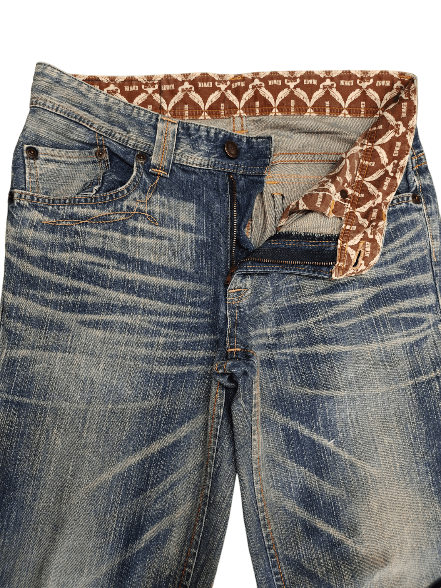 Edwin Flare Jeans Edwin XV Distres Faded Boot Cut Y2k Ifsixwasnine Size US 33 - 19 Thumbnail