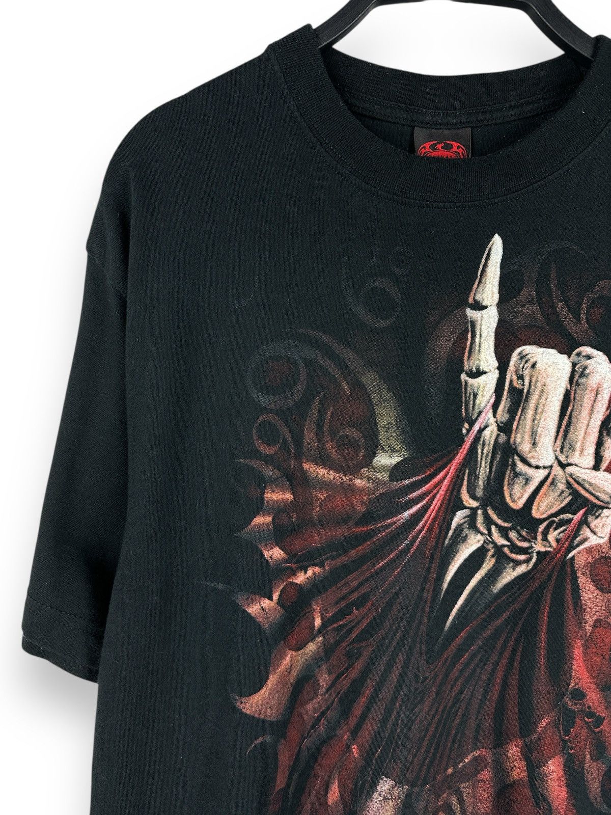 Other Vintage Rock Salute Skull Over Print Double Sided T-Shirt Size US L / EU 52-54 / 3 - 9 Thumbnail
