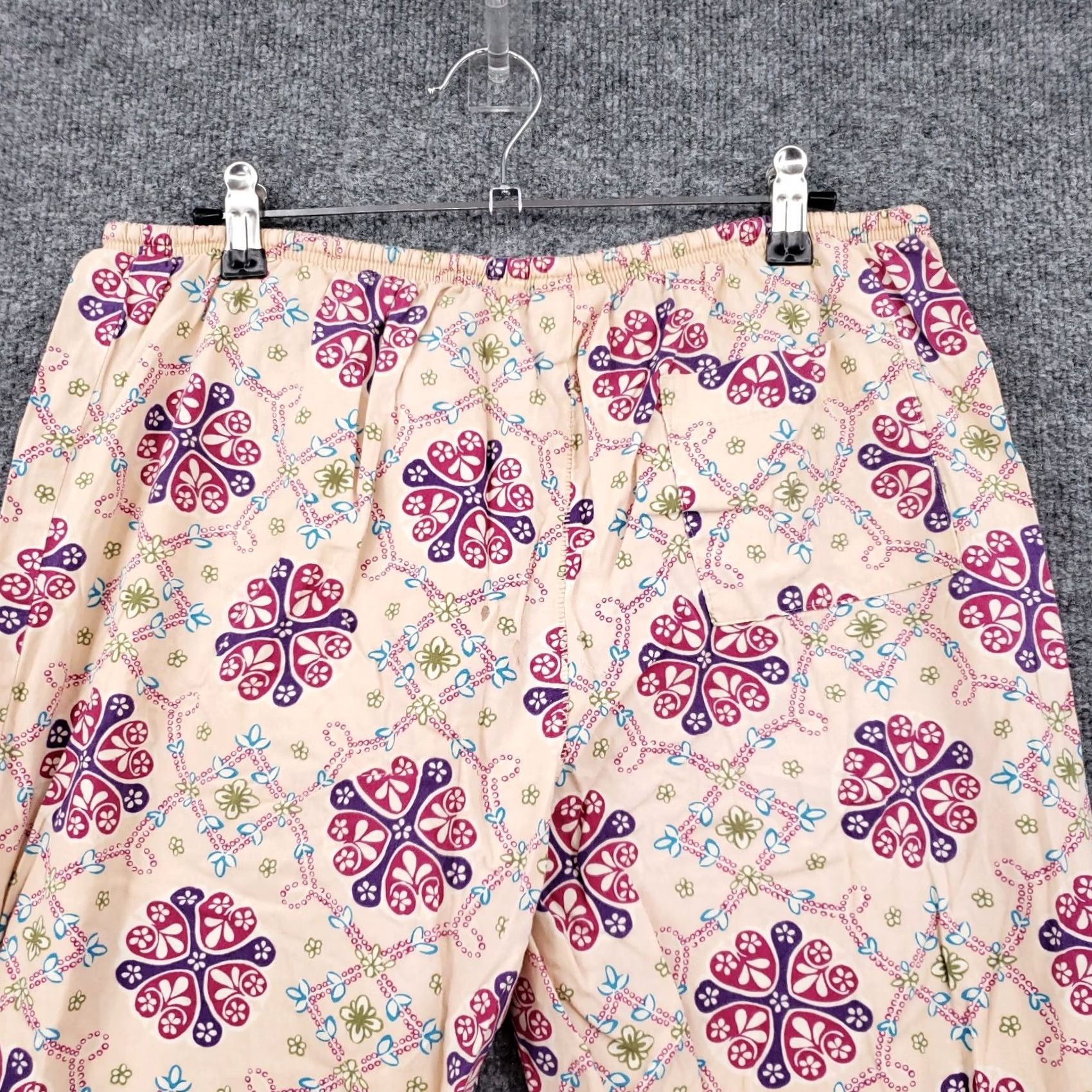 Vintage Xhilaration Pants Womens M Medium Beige Pink Mid-Rise Flared Hippie Pull On Size 32" / US 10 / IT 46 - 6 Thumbnail
